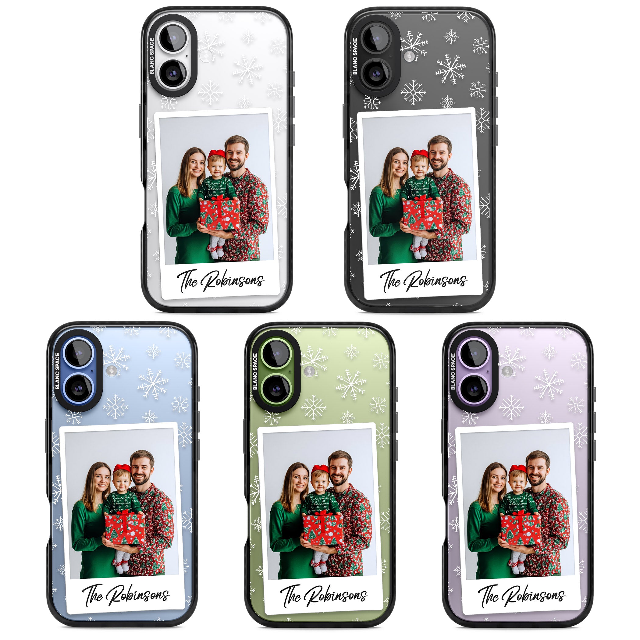 Personalised Snowflake Photo iPhone 17 Impact Black Phone Case APT Impact Protection