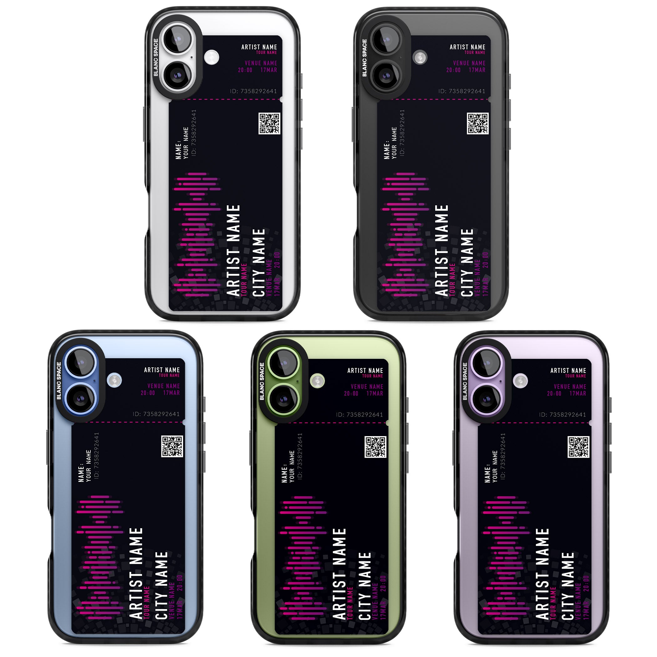 Personalised Concert Ticket iPhone 17 Impact Black Phone Case APT Impact Protection