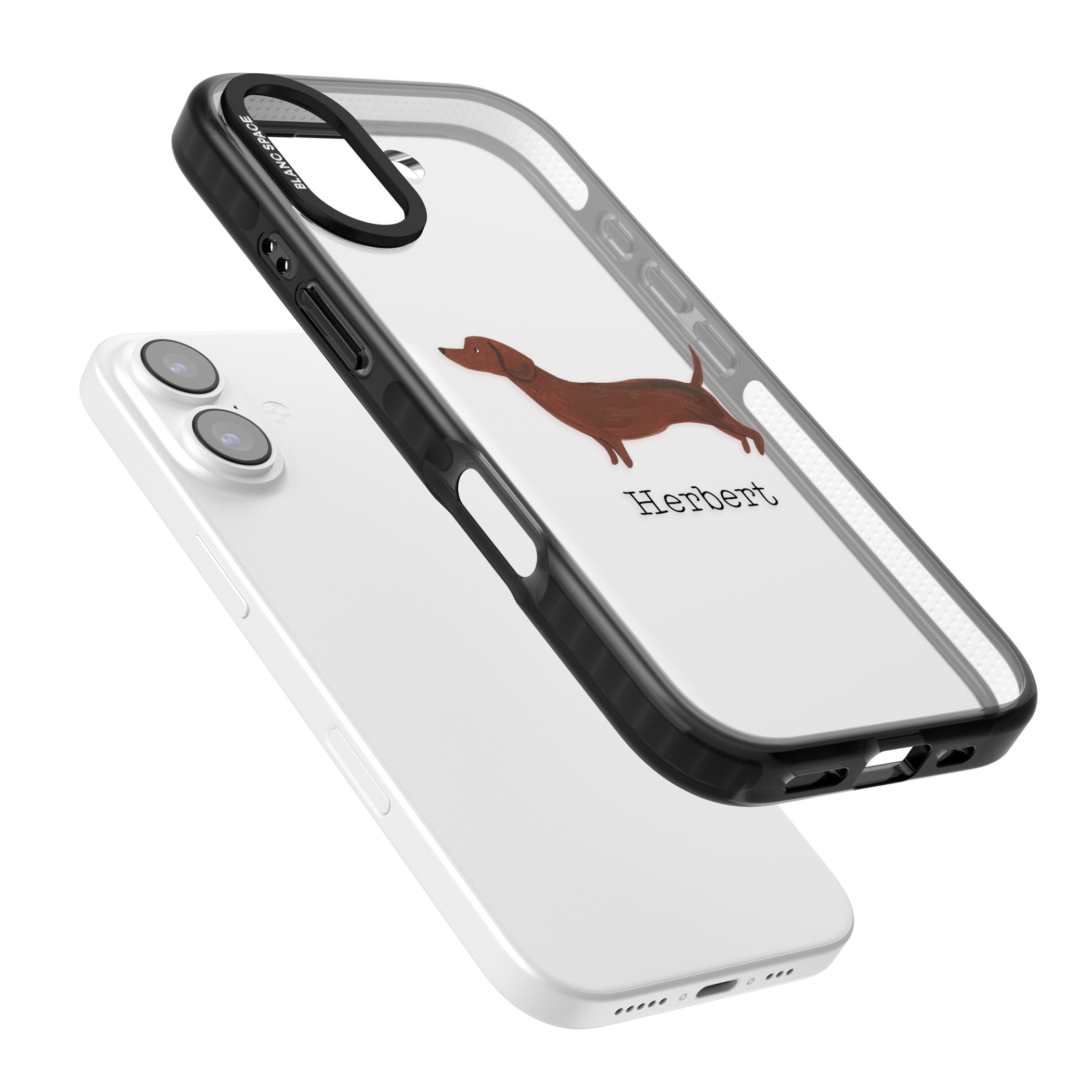 Personalised Sausage Dog iPhone 17 Impact Black Phone Case Colours