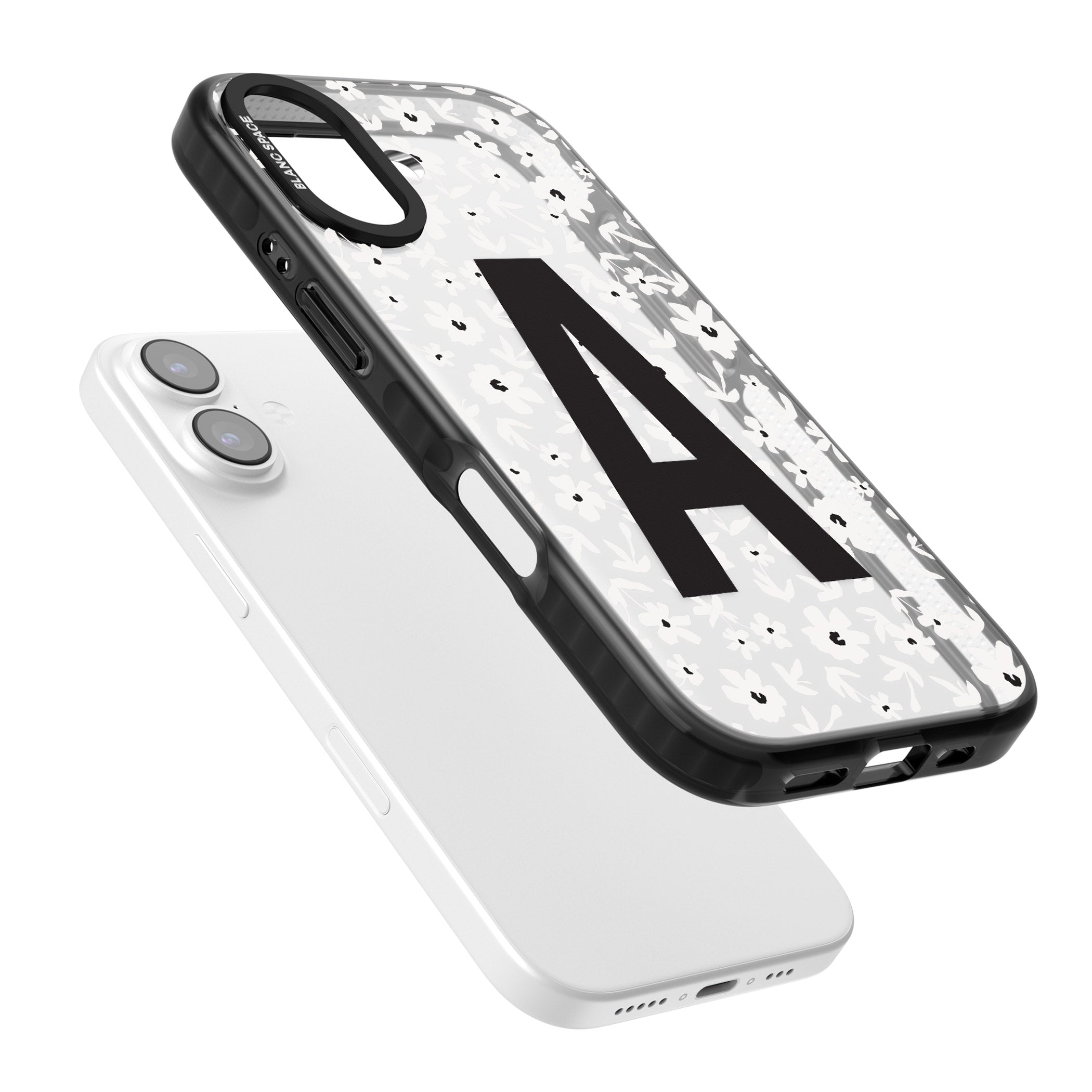 Personalised Bold Initial Floral iPhone 17 Impact Black Phone Case Colours
