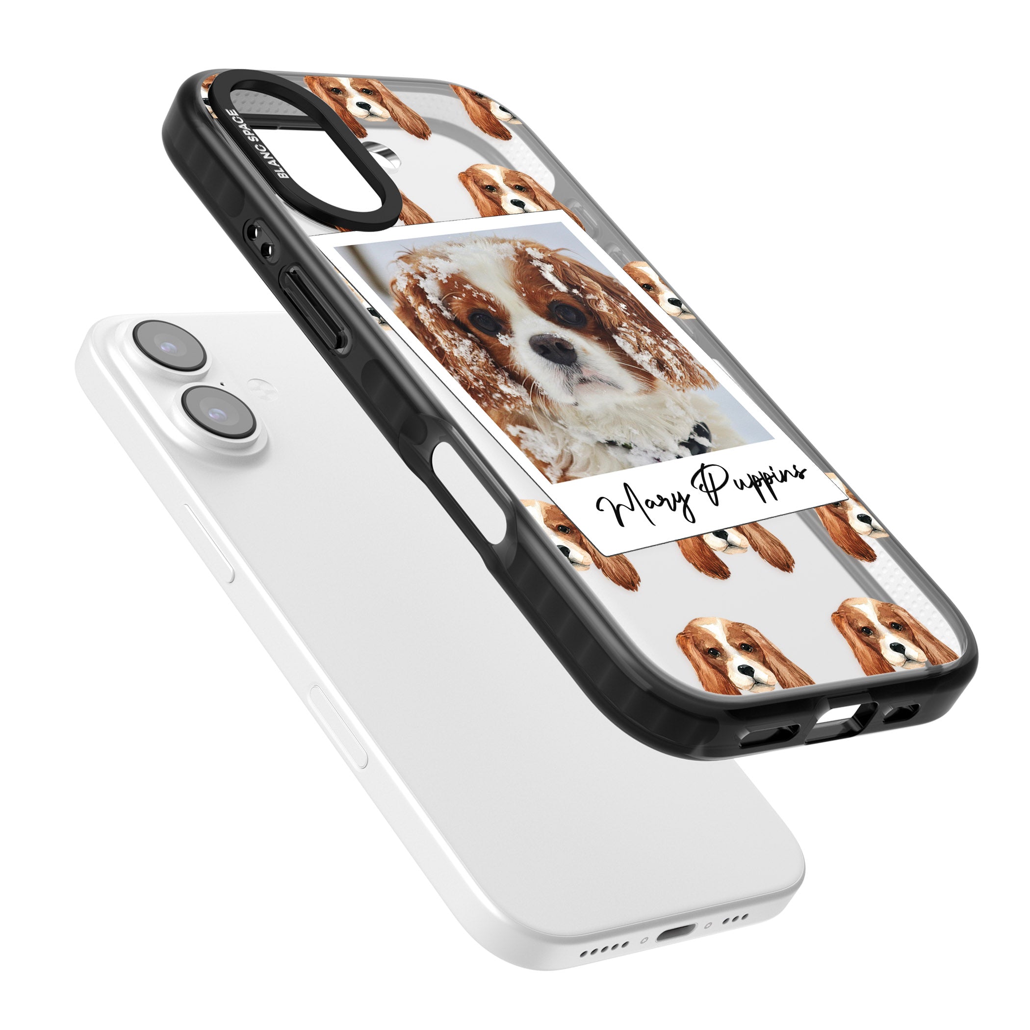 Personalised Cavalier King Charles Instant Camera Photo iPhone 17 Impact Black Phone Case Colours