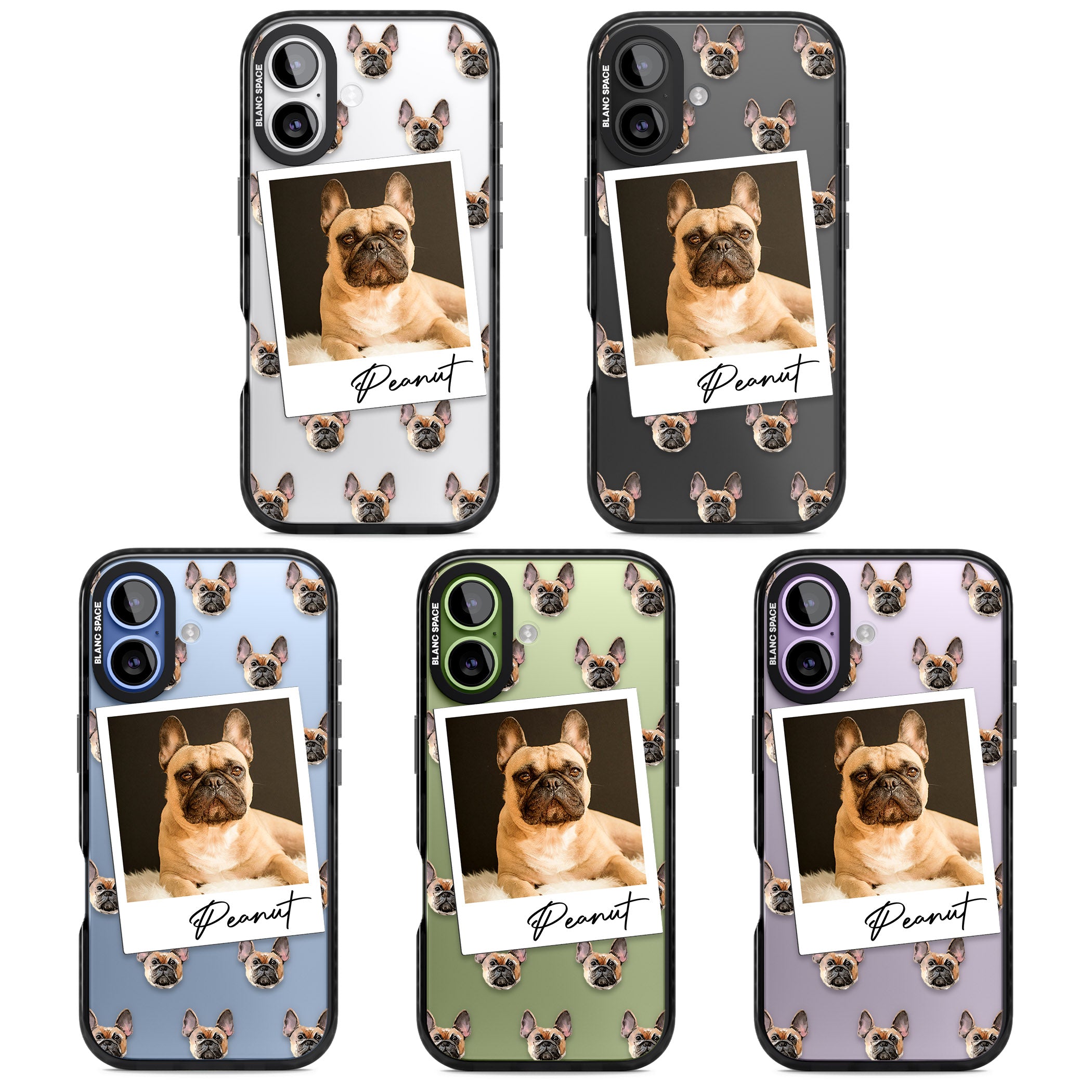 Personalised Tan French Bulldog Instant Camera Photo iPhone 17 Impact Black Phone Case APT Impact Protection