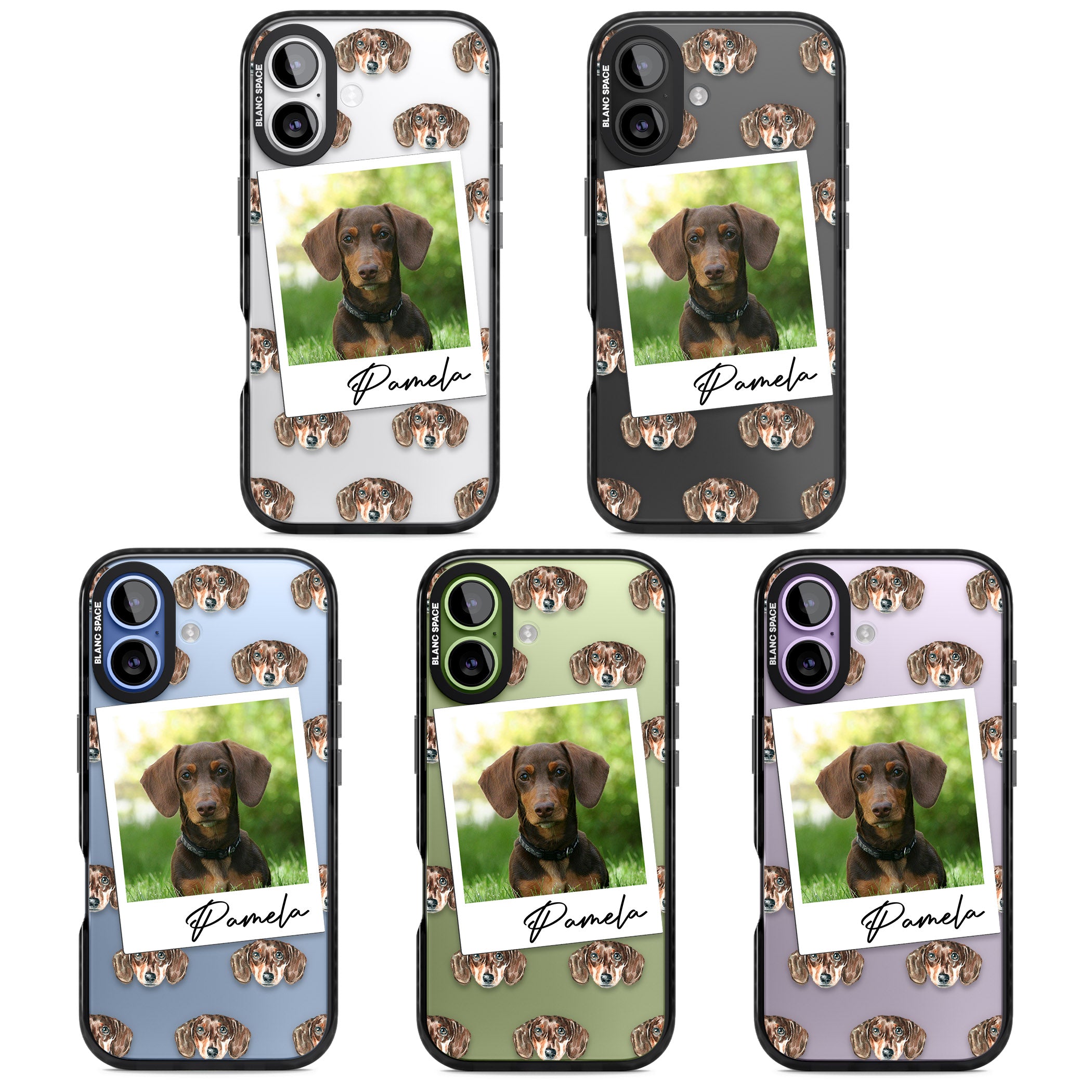 Personalised Brown Dachshund Instant Camera Photo iPhone 17 Impact Black Phone Case APT Impact Protection