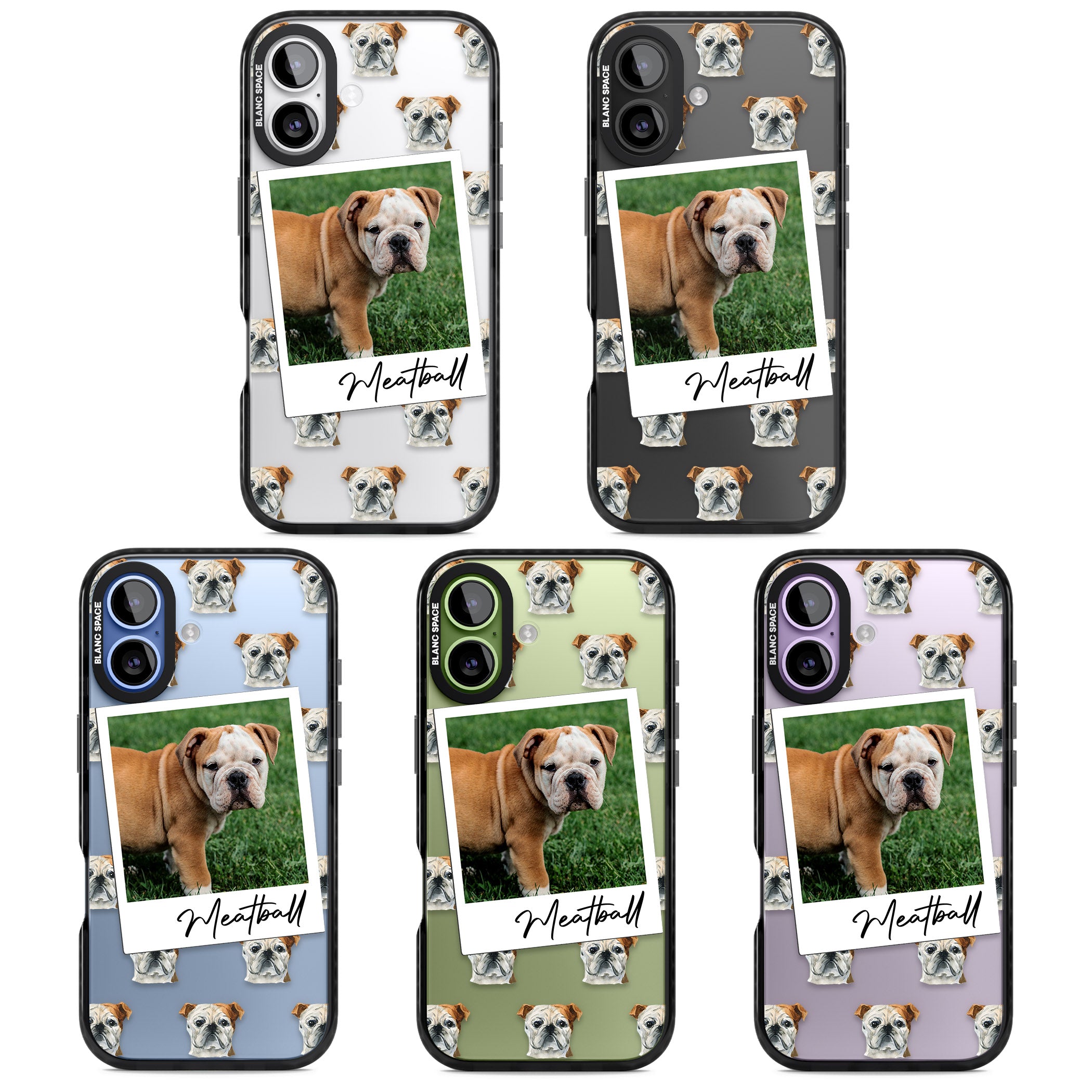 Personalised English Bulldog Instant Camera Photo iPhone 17 Impact Black Phone Case APT Impact Protection