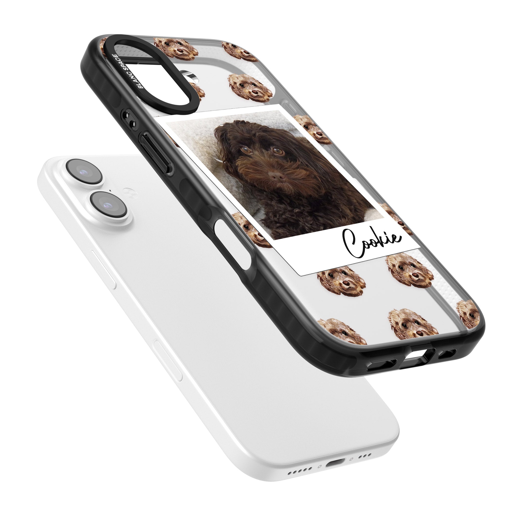Personalised Brown Cockapoo Instant Camera Photo iPhone 17 Impact Black Phone Case Colours