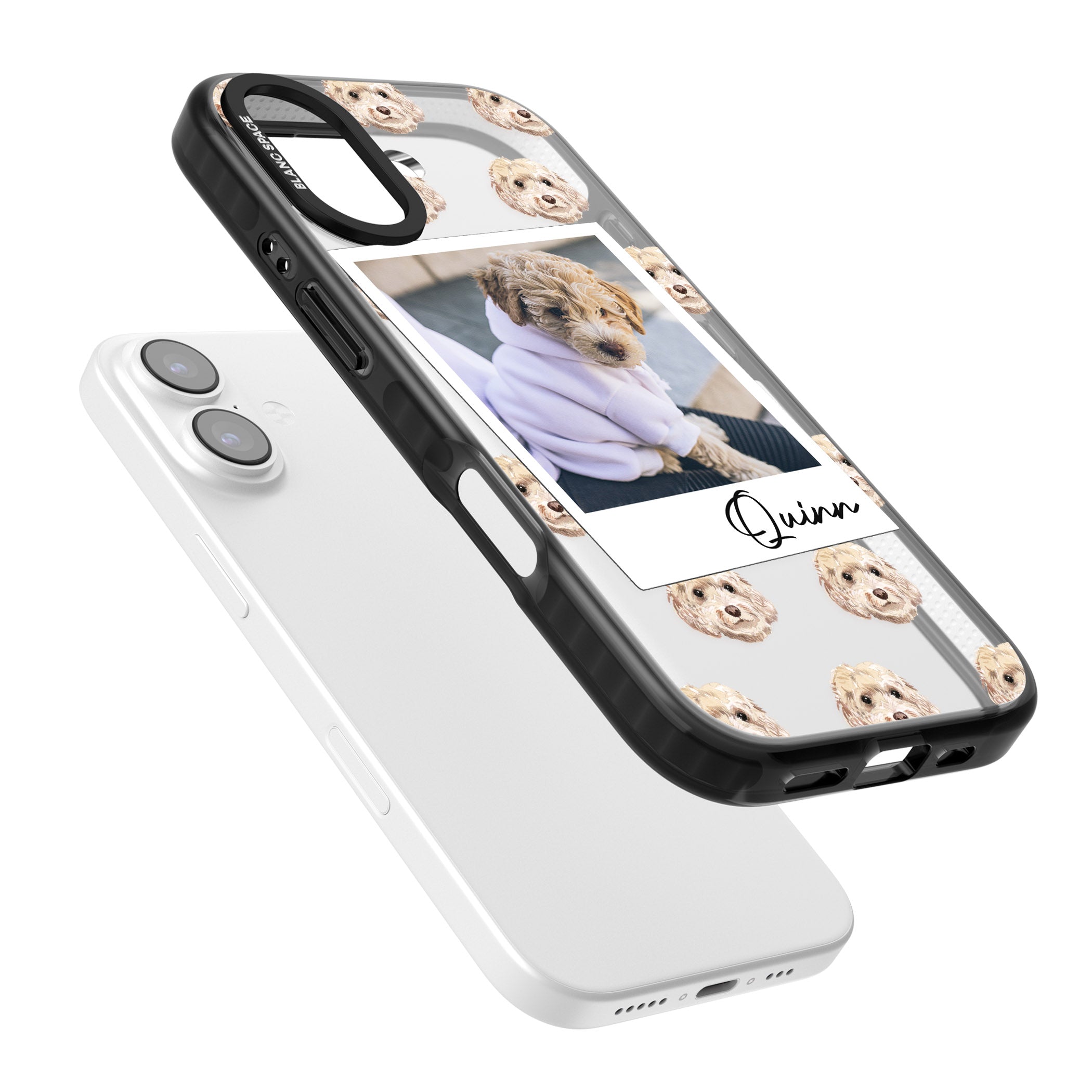 Personalised Cream Cockapoo Instant Camera Photo iPhone 17 Impact Black Phone Case Colours