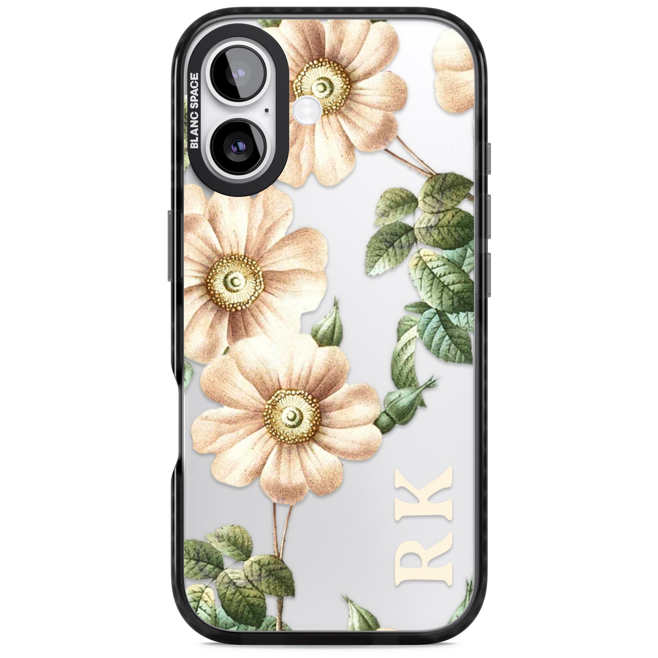 Personalised Vintage Floral Anemone iPhone 17 Impact Black Phone Case