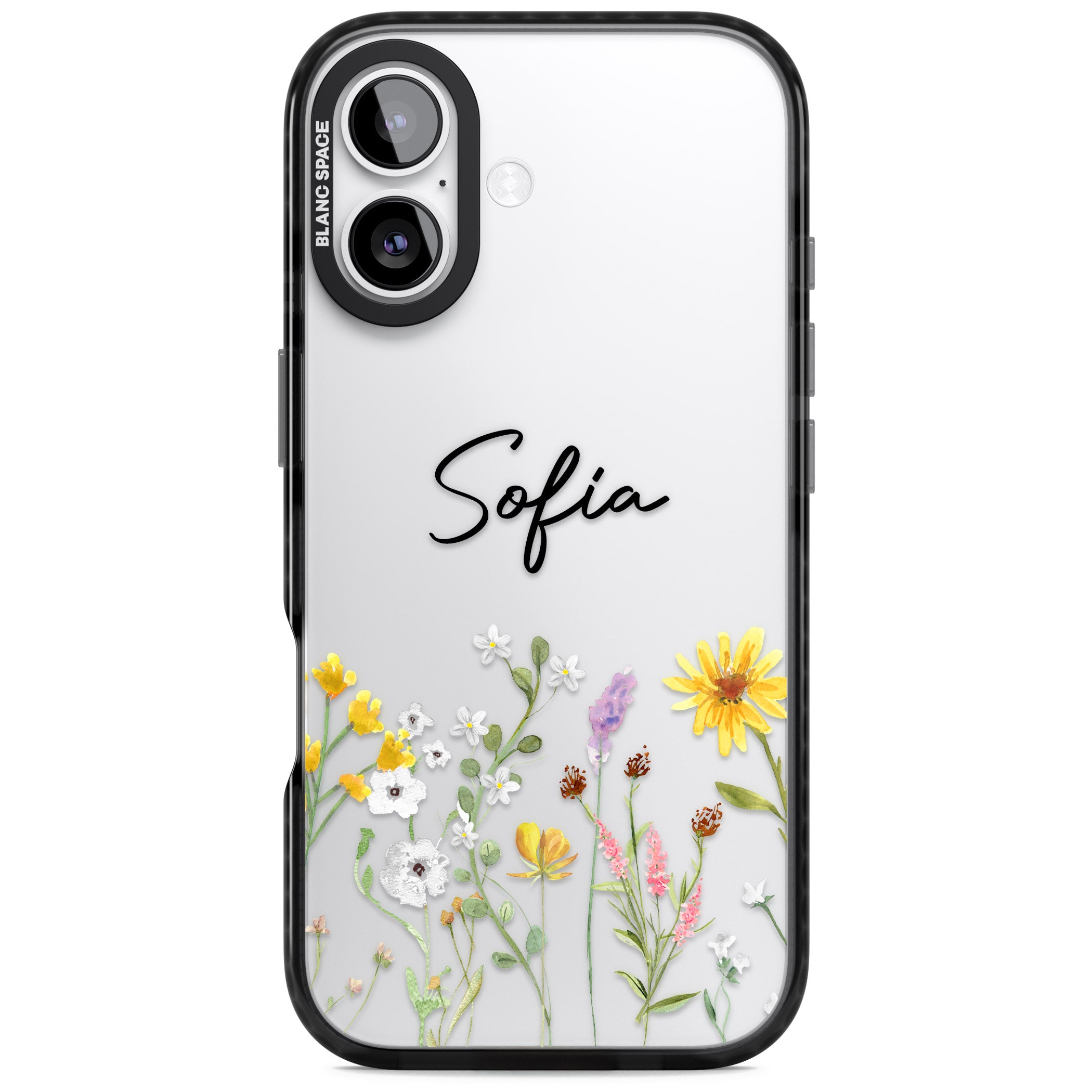 Personalised April Wildfowers iPhone 17 Impact Black Phone Case