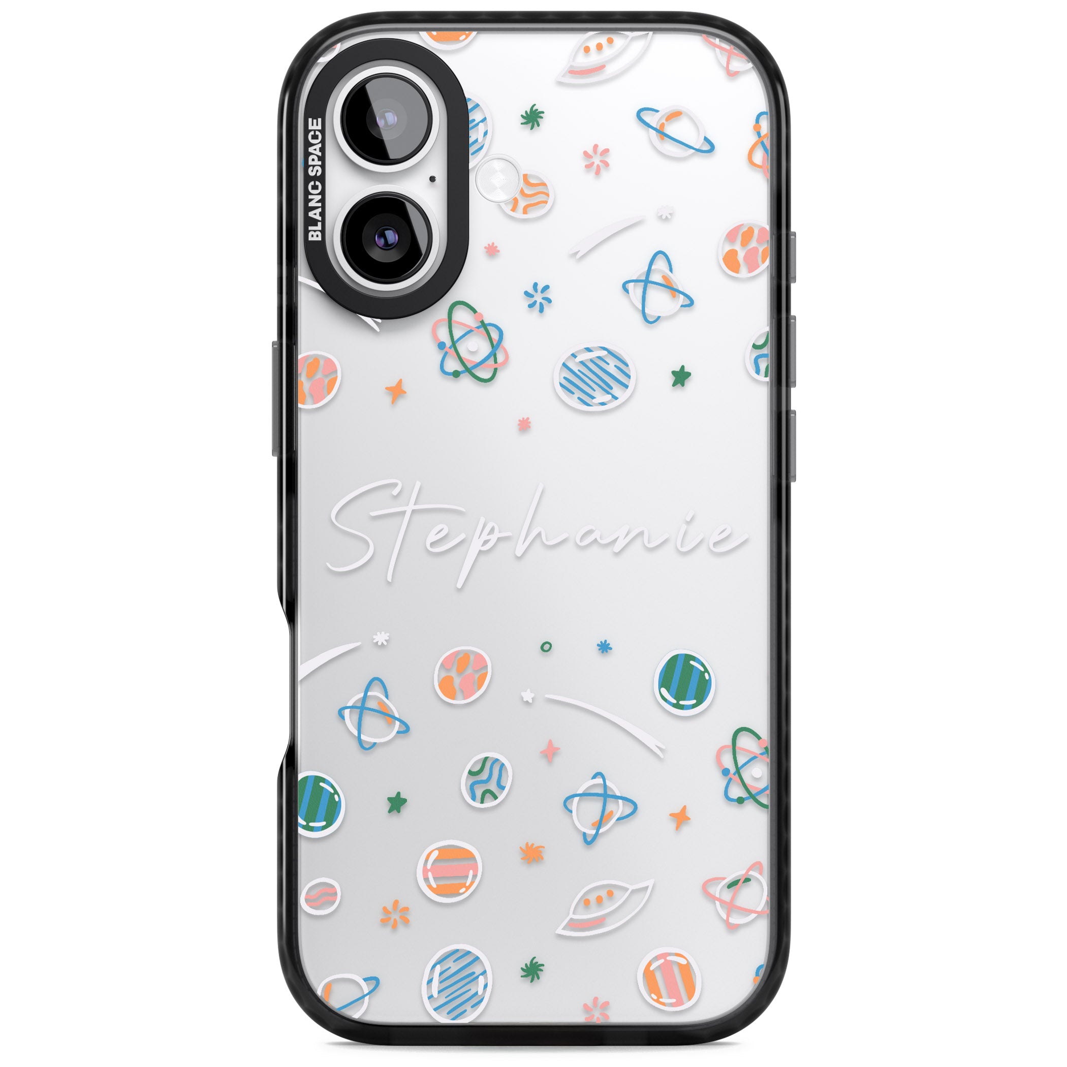 Personalised Space Pattern iPhone 17 Impact Black Phone Case