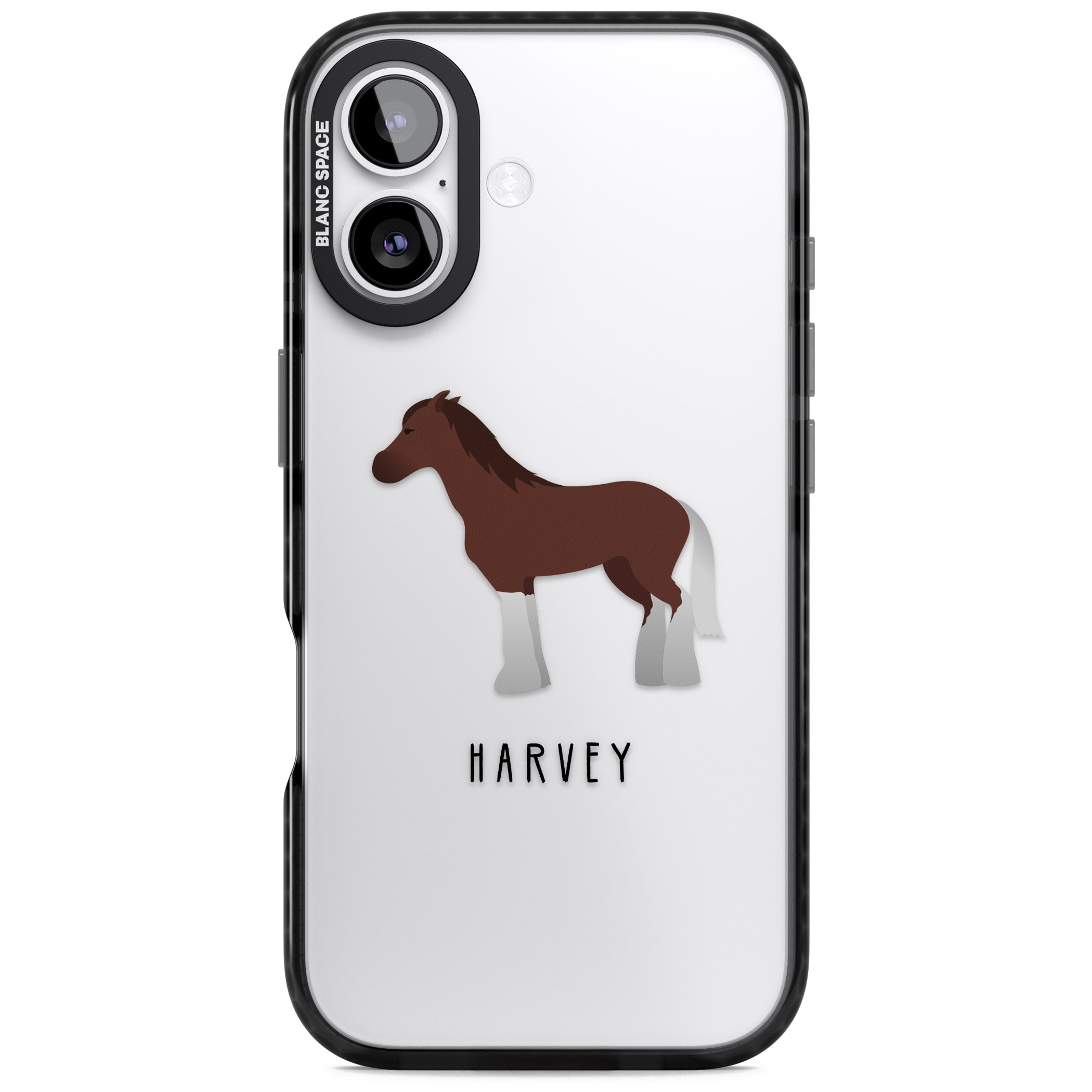Personalised Brown Horse iPhone 17 Impact Black Phone Case