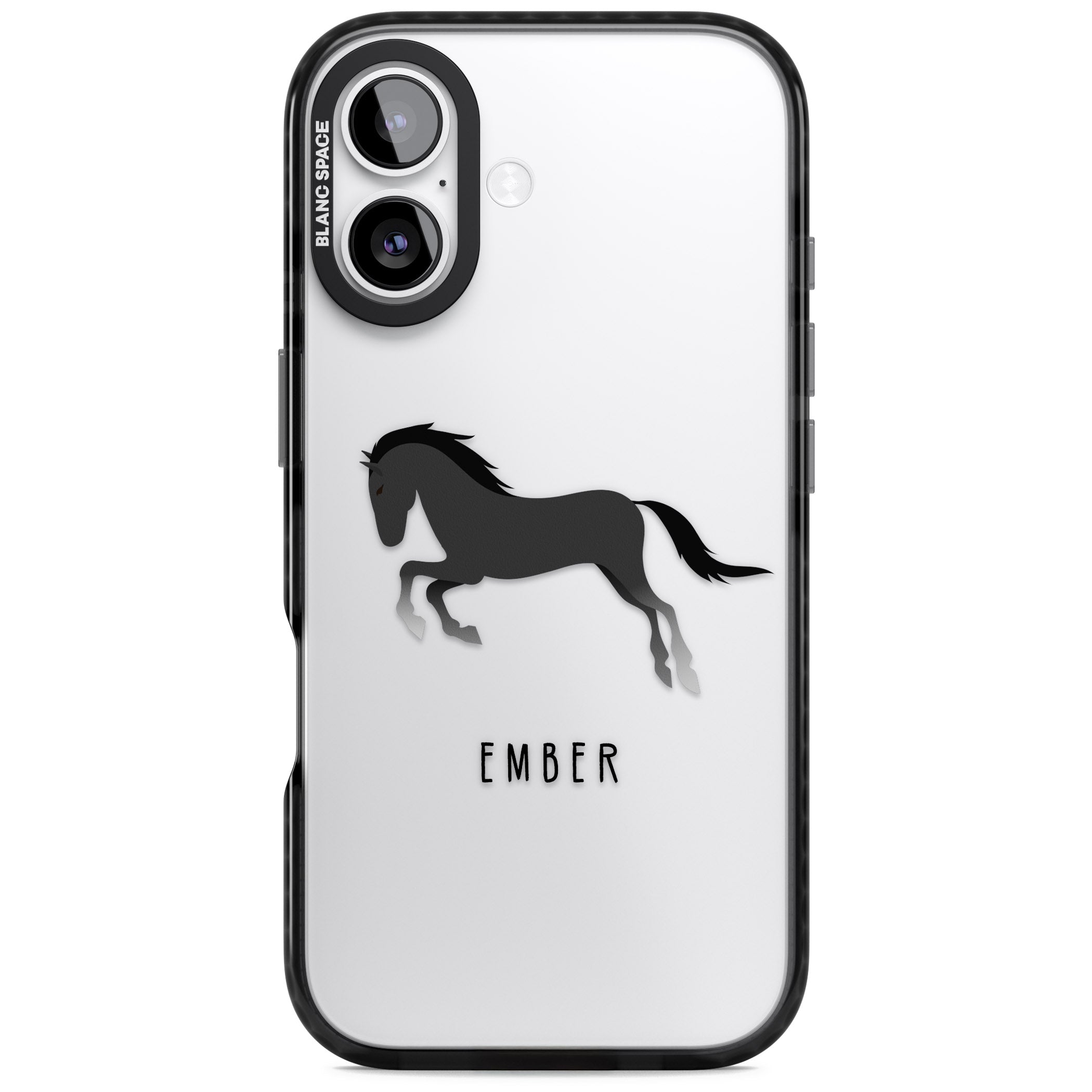 Personalised Black Horse iPhone 17 Impact Black Phone Case