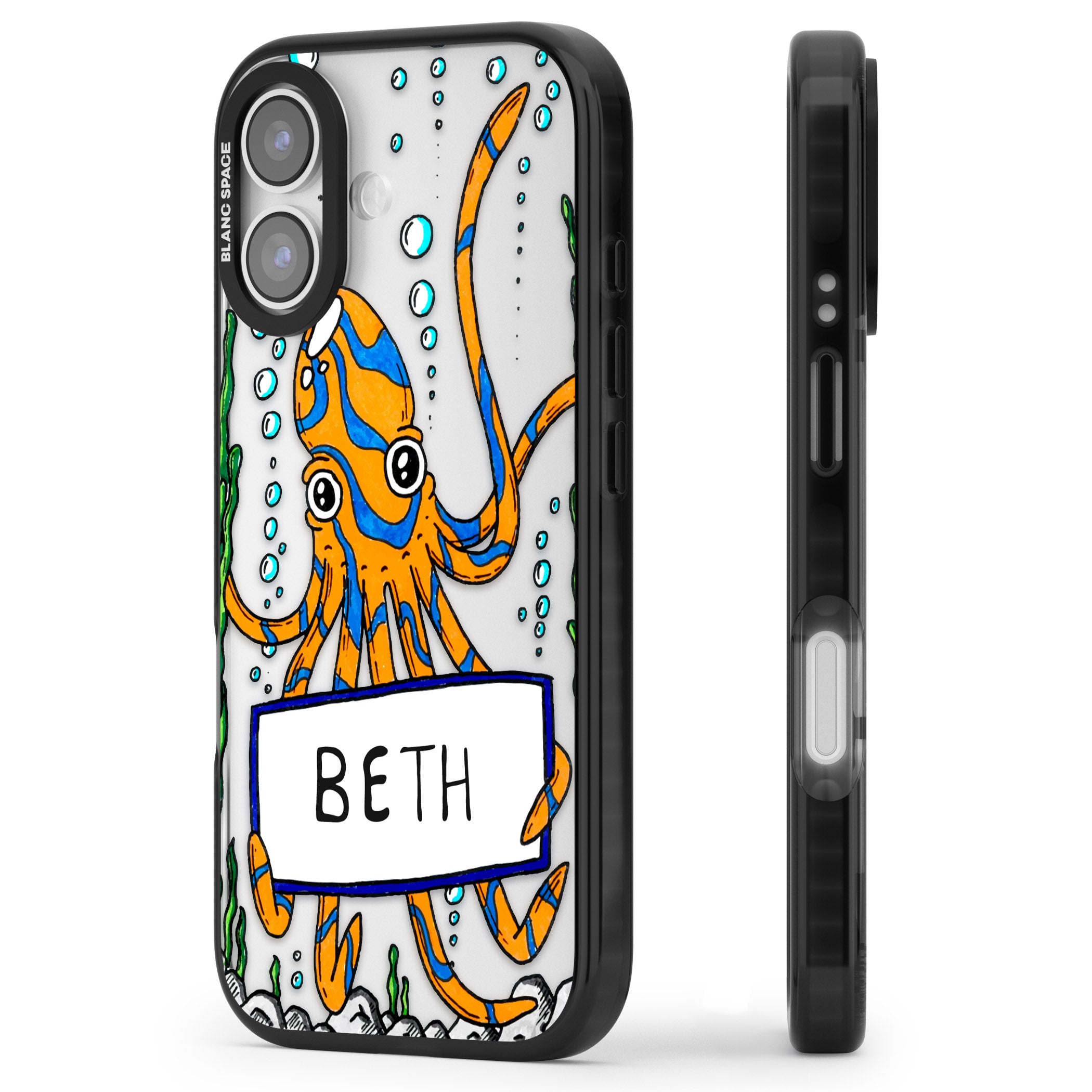 Personalised Octo iPhone 17 Impact Black Phone Case Side Profile