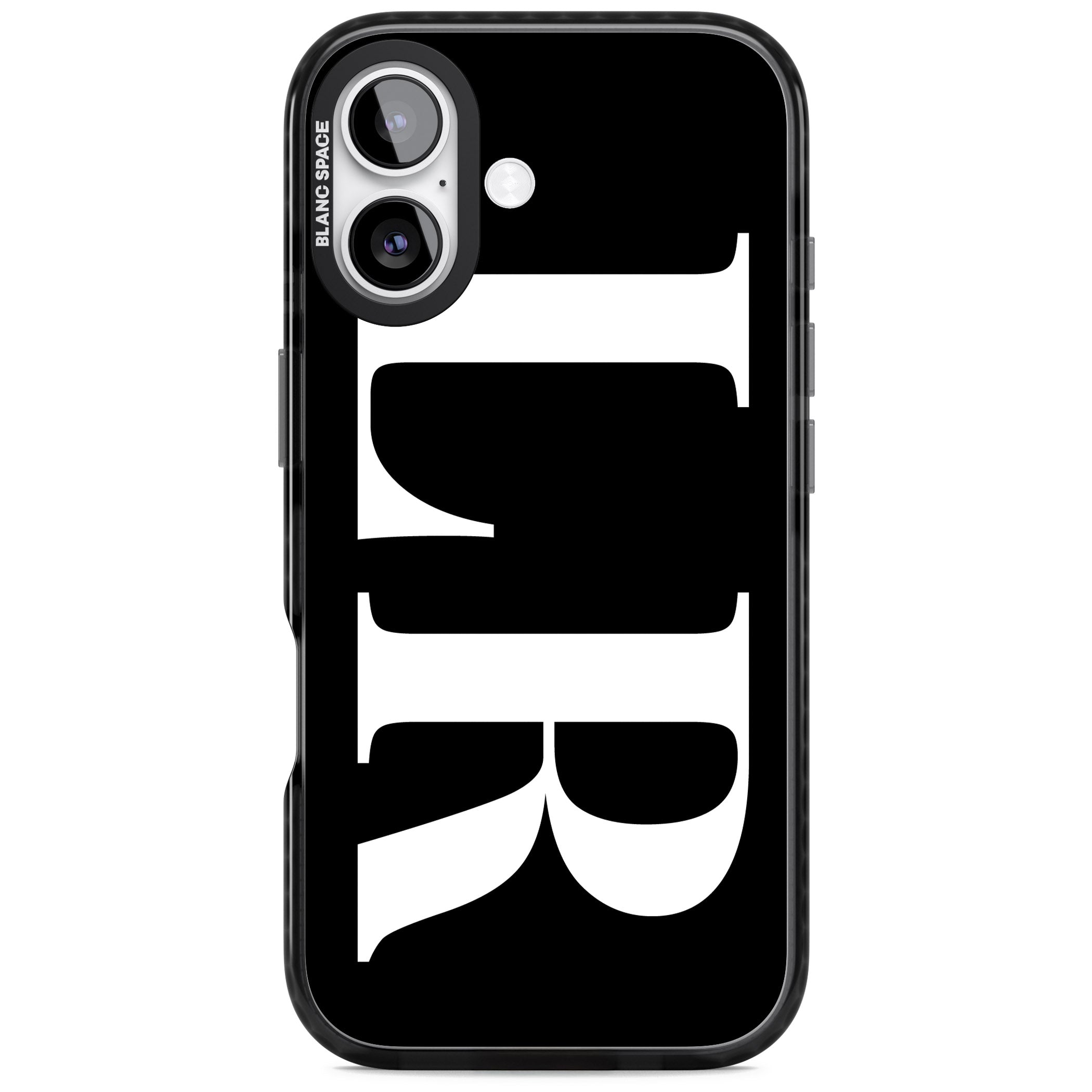 Personalised White & Black Letters iPhone 17 Impact Black Phone Case