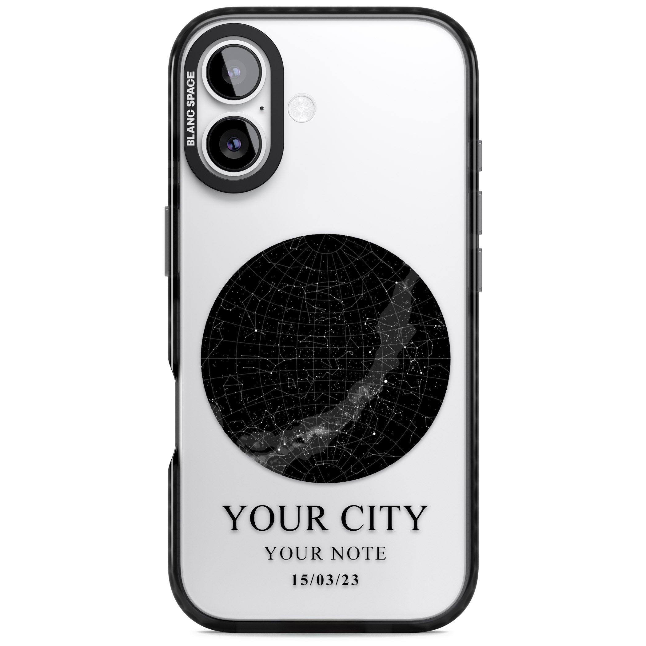 Personalised Star Map iPhone 17 Impact Black Phone Case
