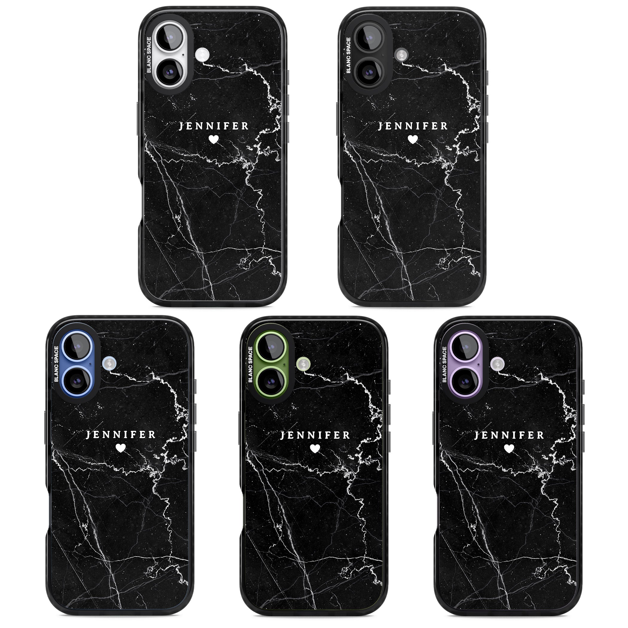 Personalised Black Marble iPhone 17 Impact Black Phone Case APT Impact Protection