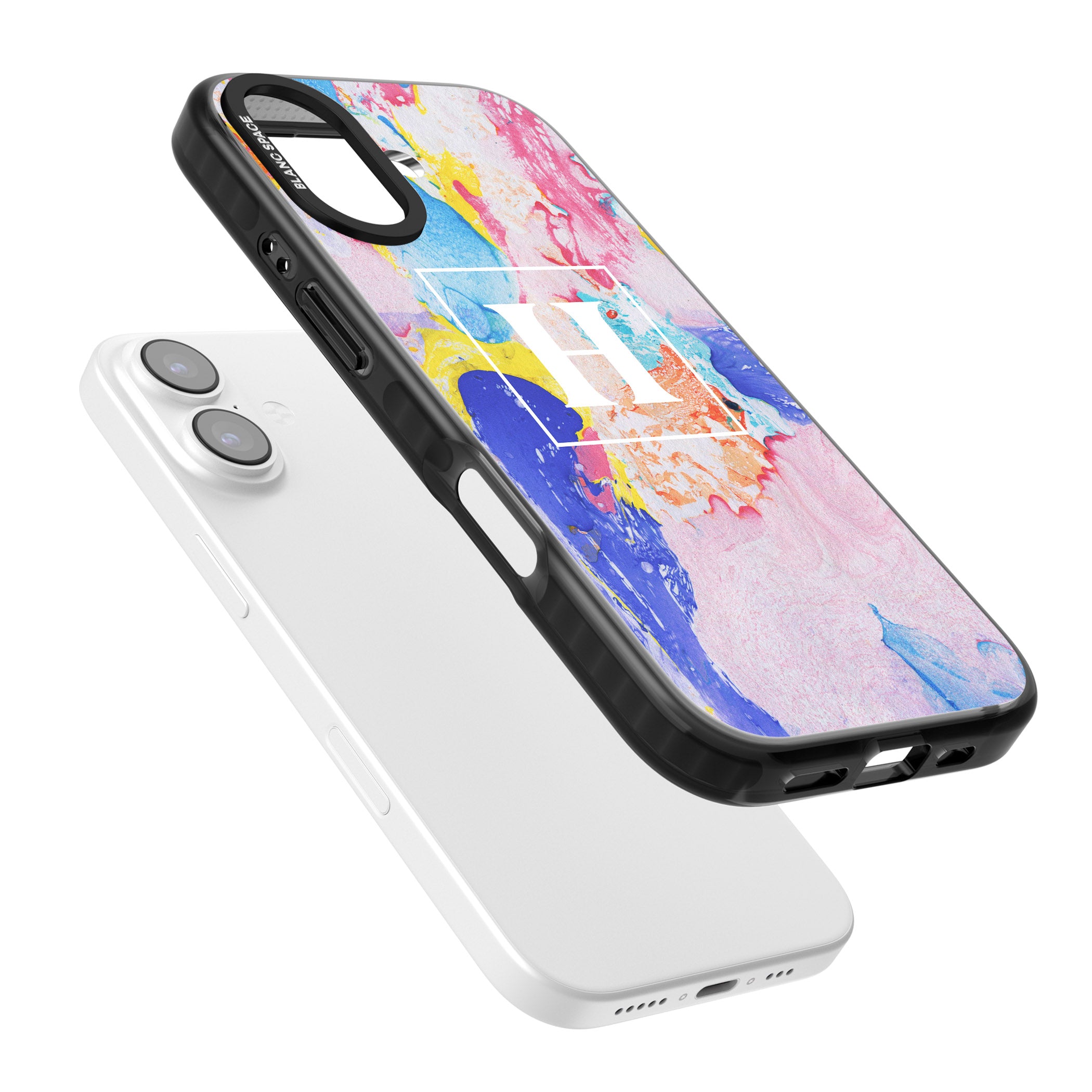 Personalised Pastel Marble Mix iPhone 17 Impact Black Phone Case Colours