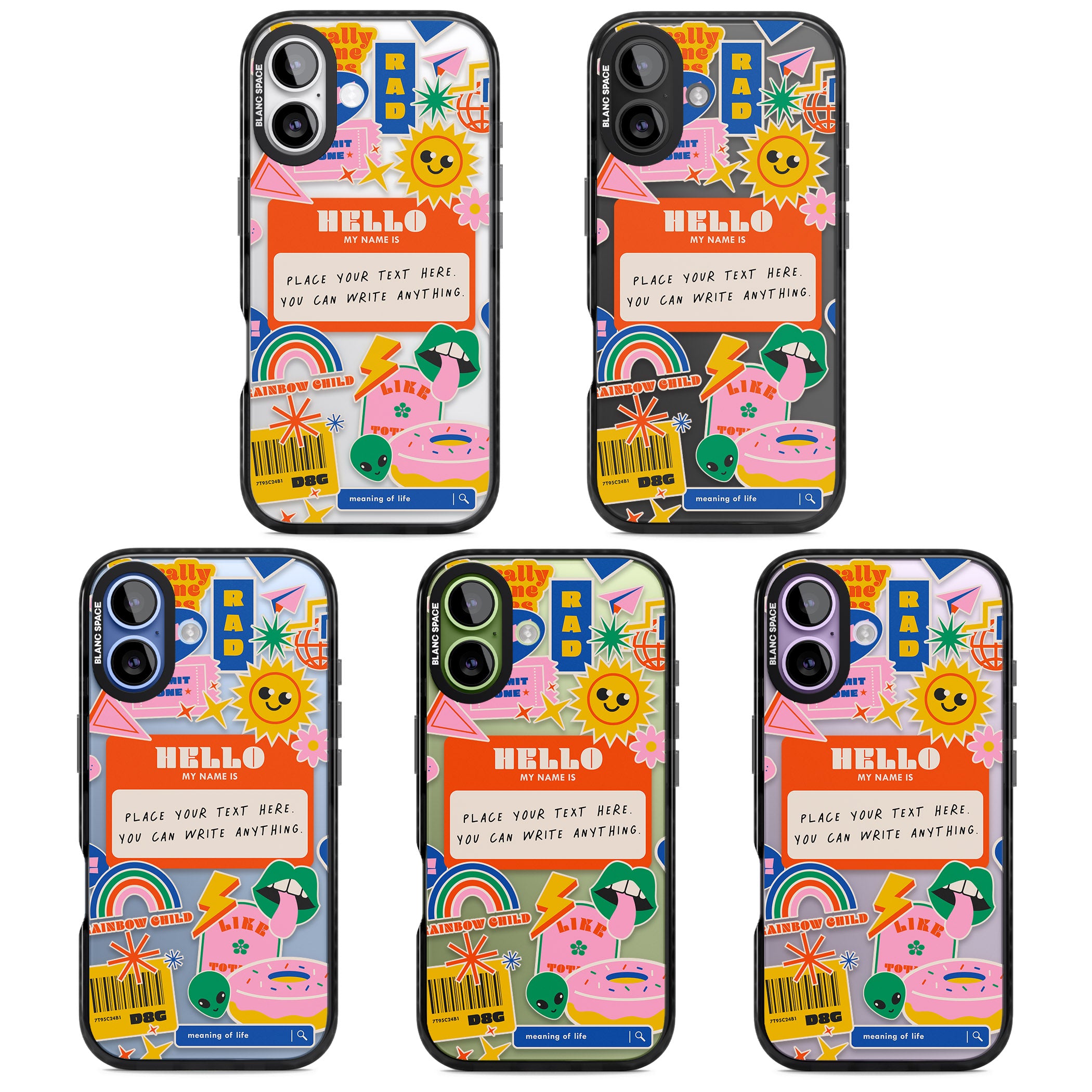 Personalised Retro Vibes Sticker iPhone 17 Impact Black Phone Case APT Impact Protection