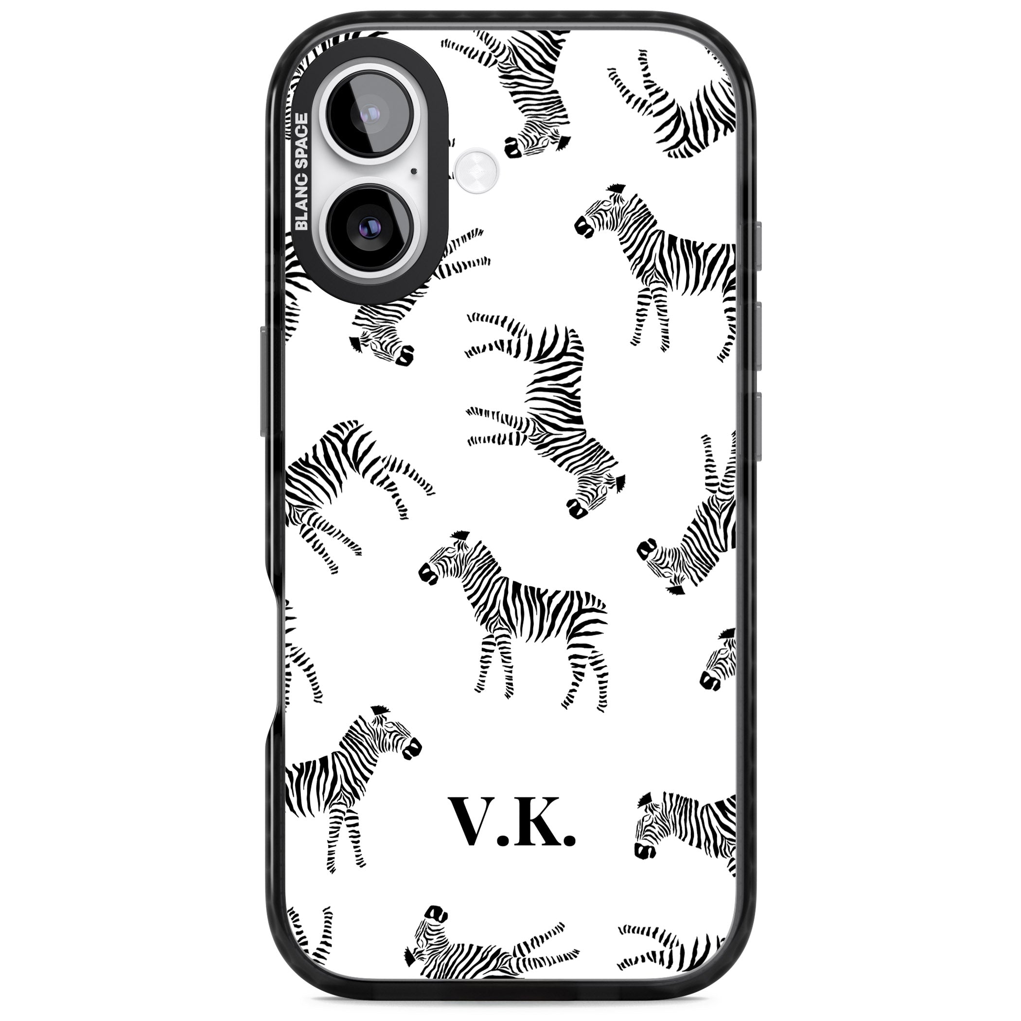 Personalised Zebra Pattern iPhone 17 Impact Black Phone Case