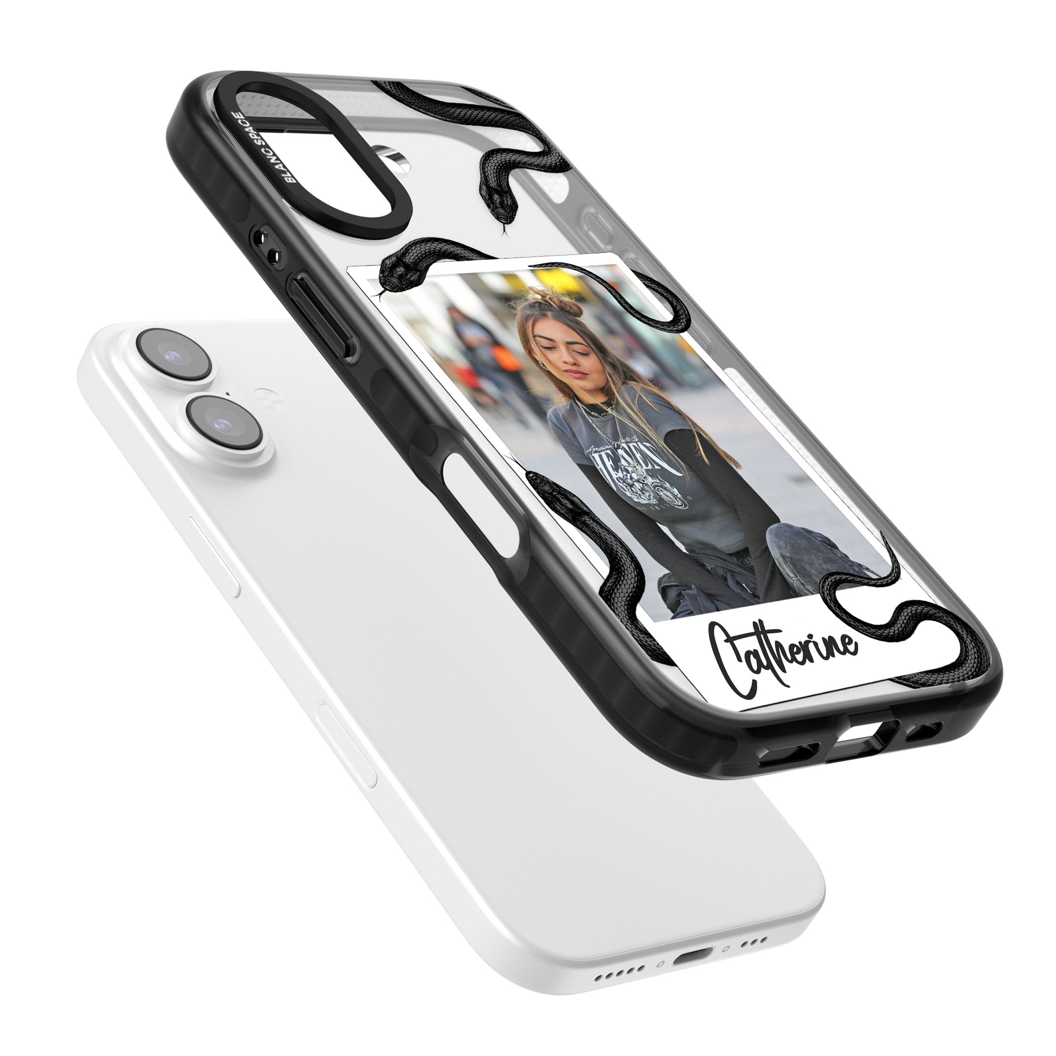 Personalised Snake Instant Photo iPhone 17 Impact Black Phone Case Colours