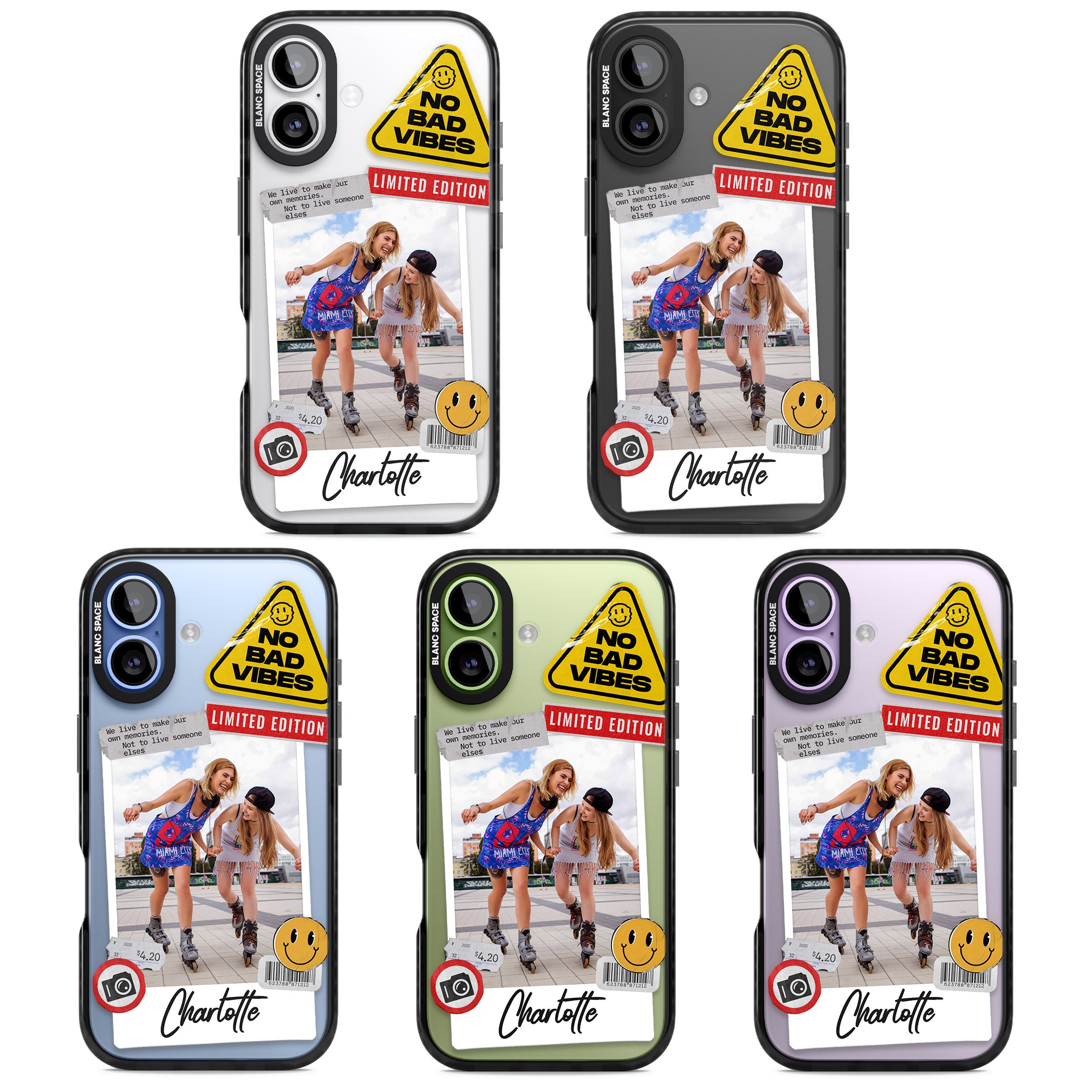 Personalised Sticker Mix Instant Photo iPhone 17 Impact Black Phone Case APT Impact Protection