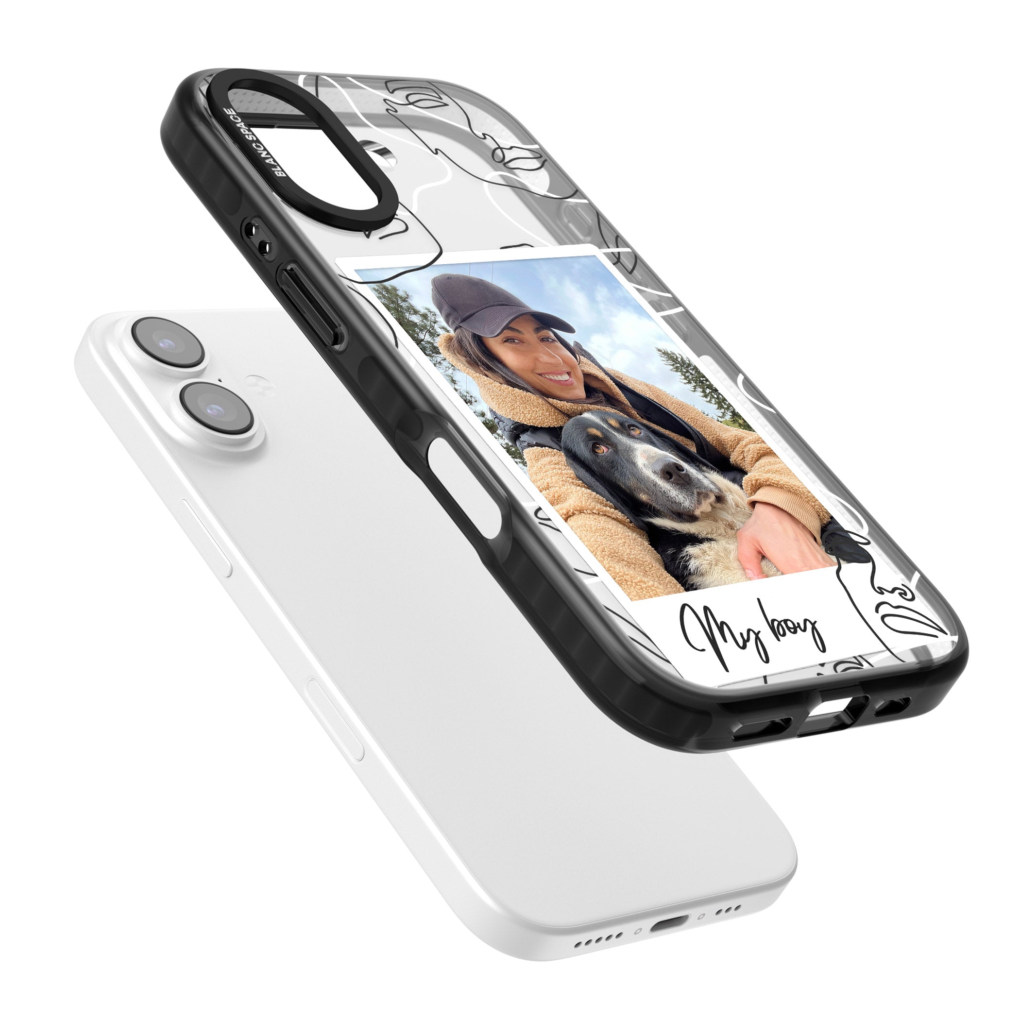 Personalised Abstract Faces Instant Photo iPhone 17 Impact Black Phone Case Colours