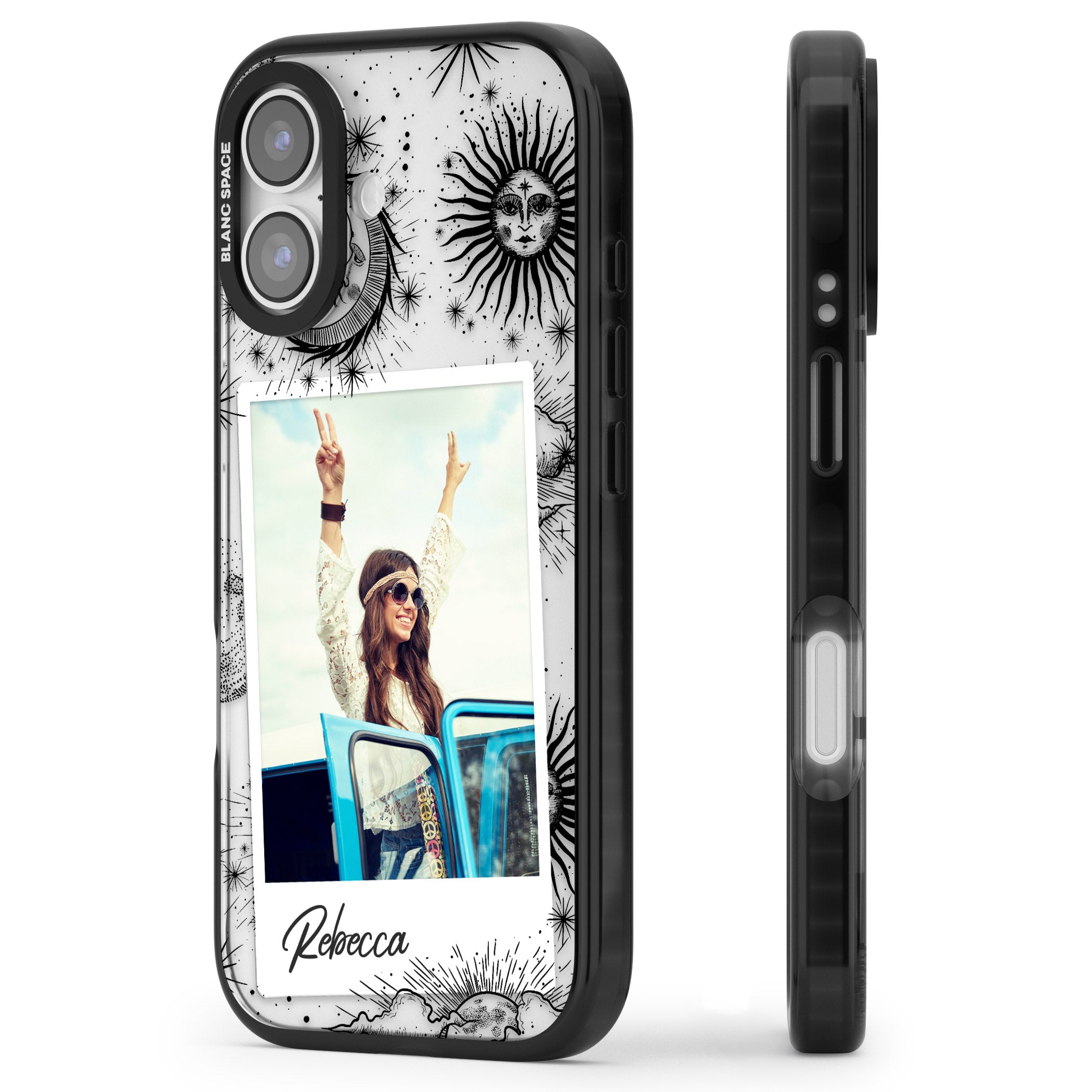 Personalised Astrology Instant Photo iPhone 17 Impact Black Phone Case Side Profile