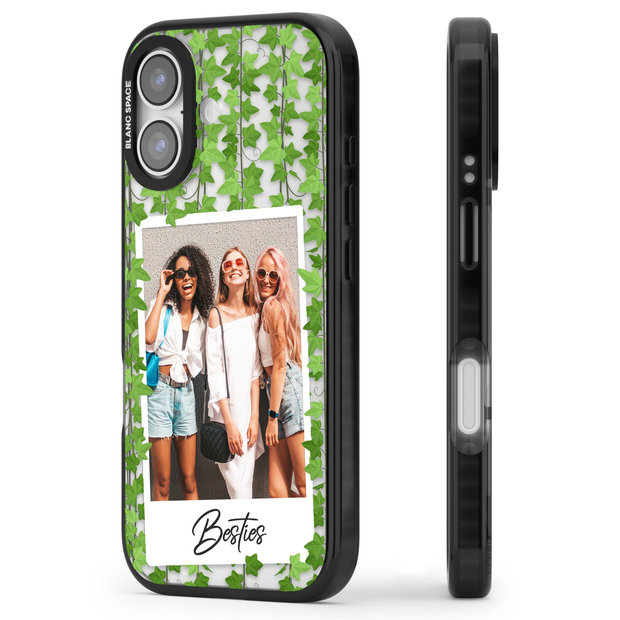 Personalised Ivy Vine Instant Photo iPhone 17 Impact Black Phone Case Side Profile