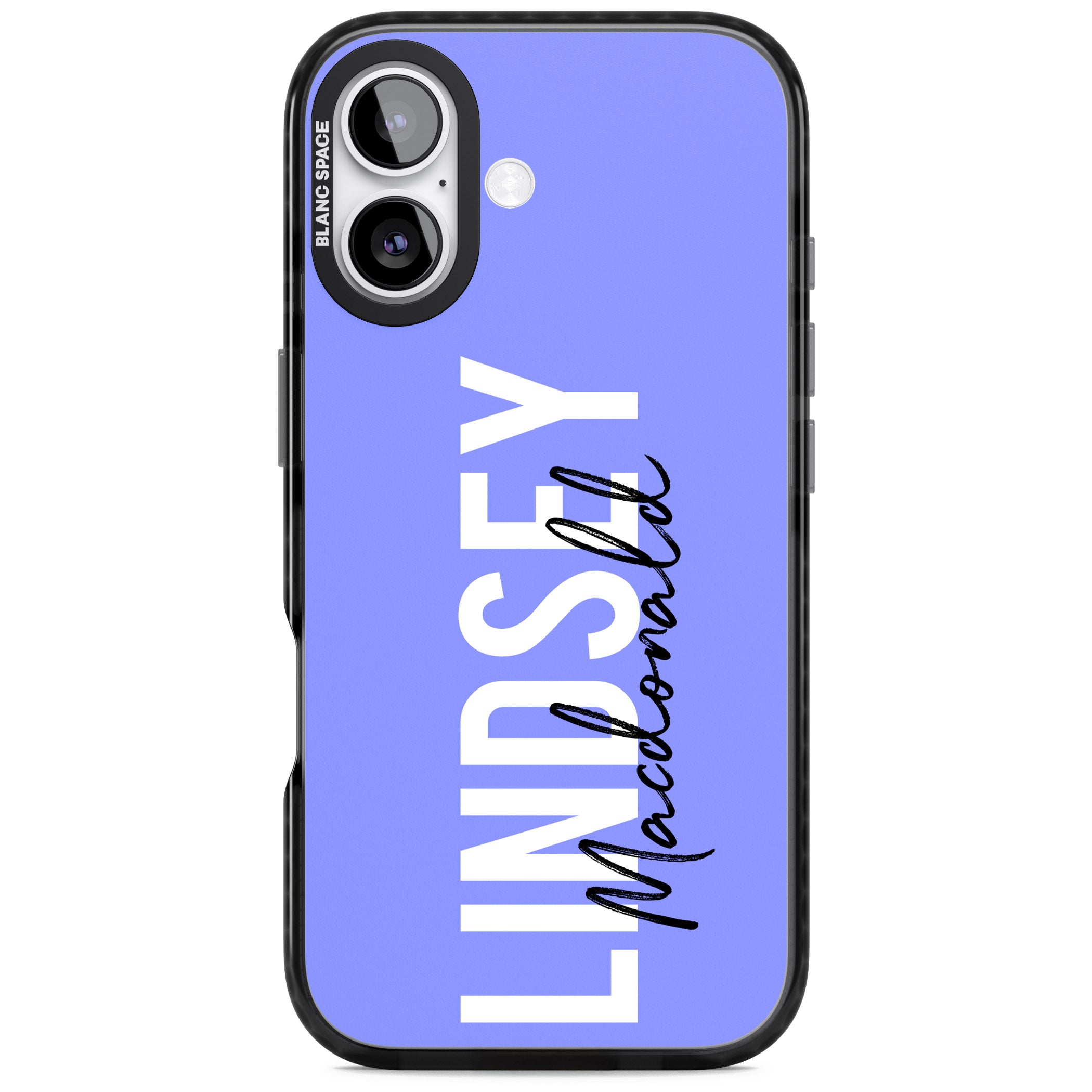 Personalised Bold Name: Purple iPhone 17 Impact Black Phone Case
