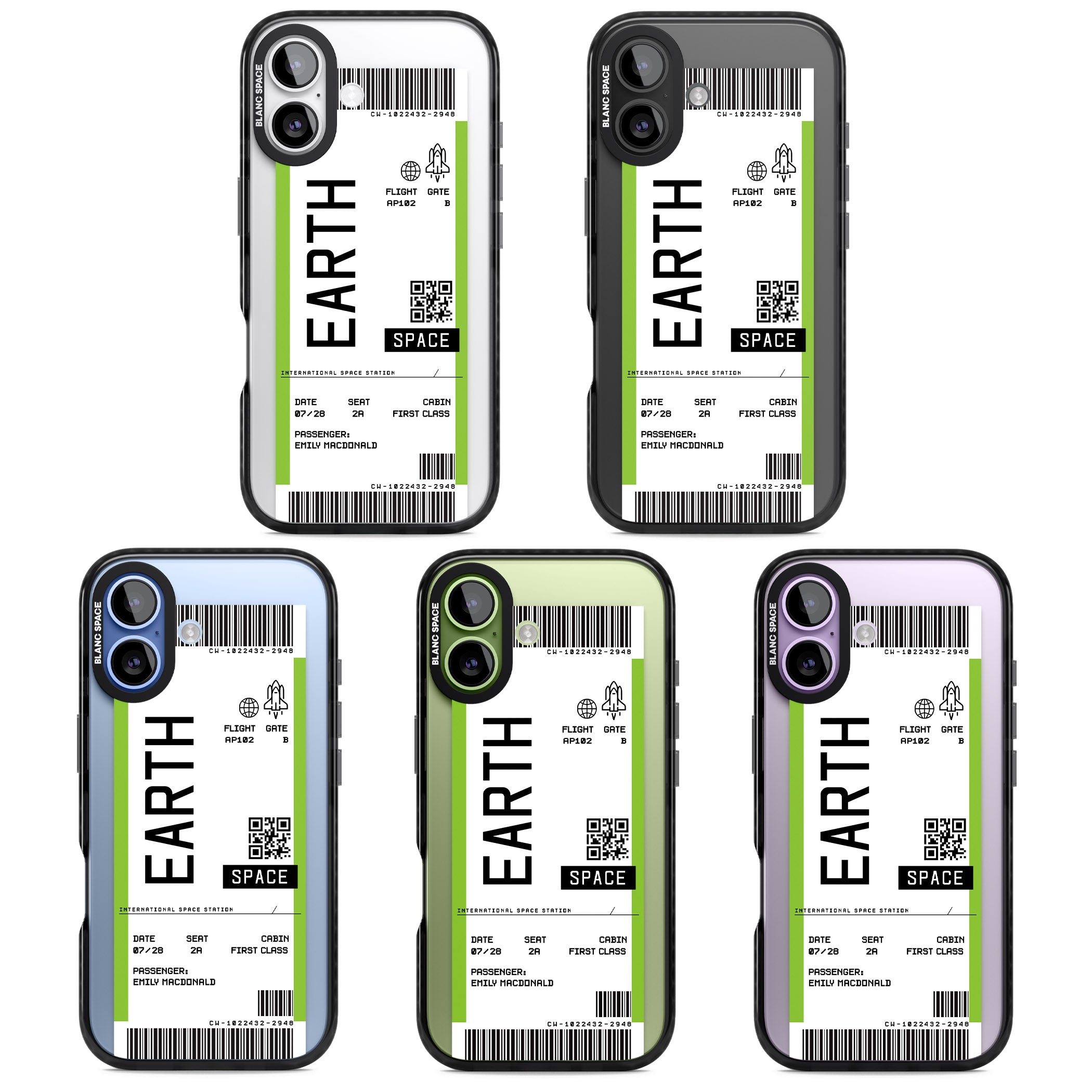 Personalised Earth Travel Ticket iPhone 17 Impact Black Phone Case APT Impact Protection