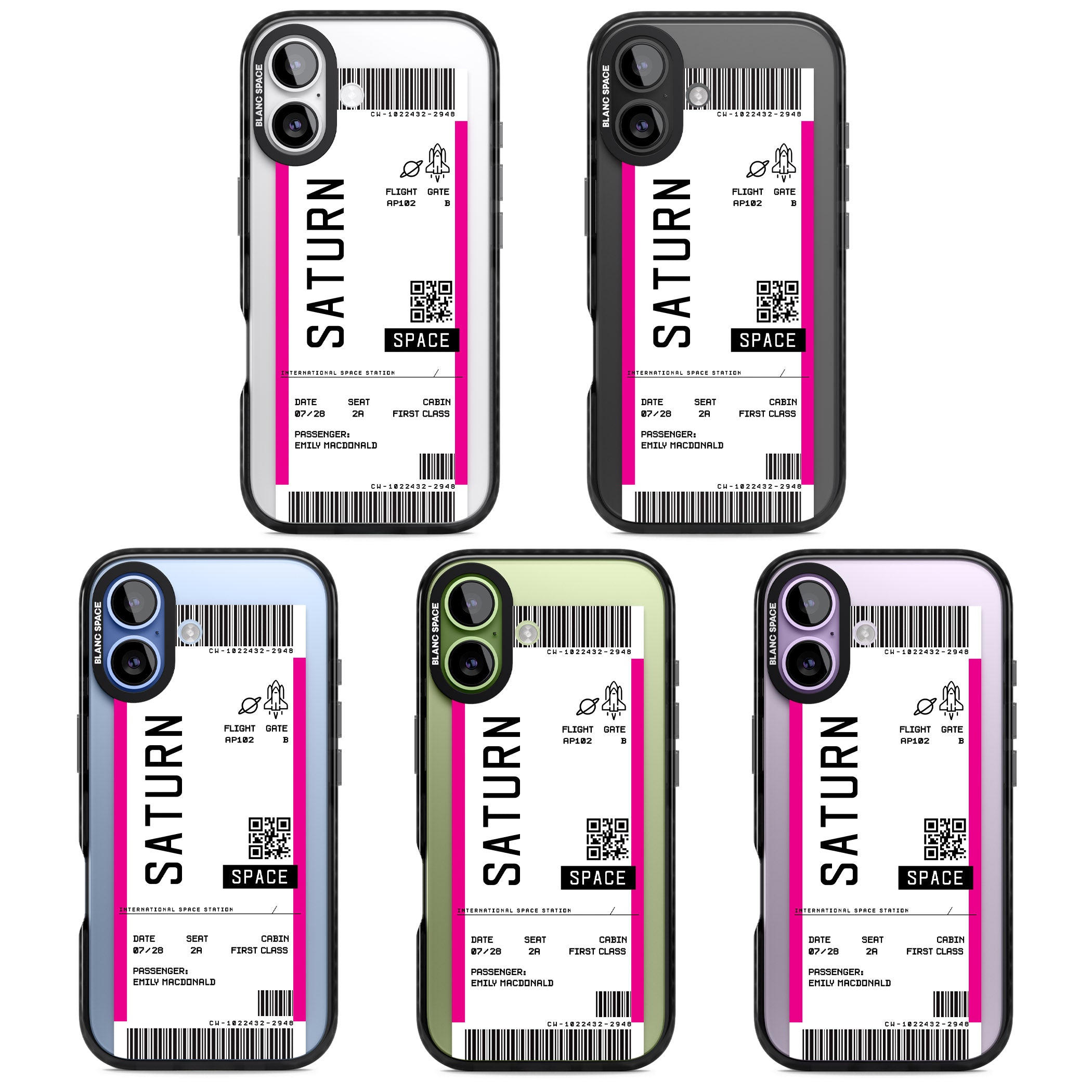 Personalised Saturn Travel Ticket iPhone 17 Impact Black Phone Case APT Impact Protection