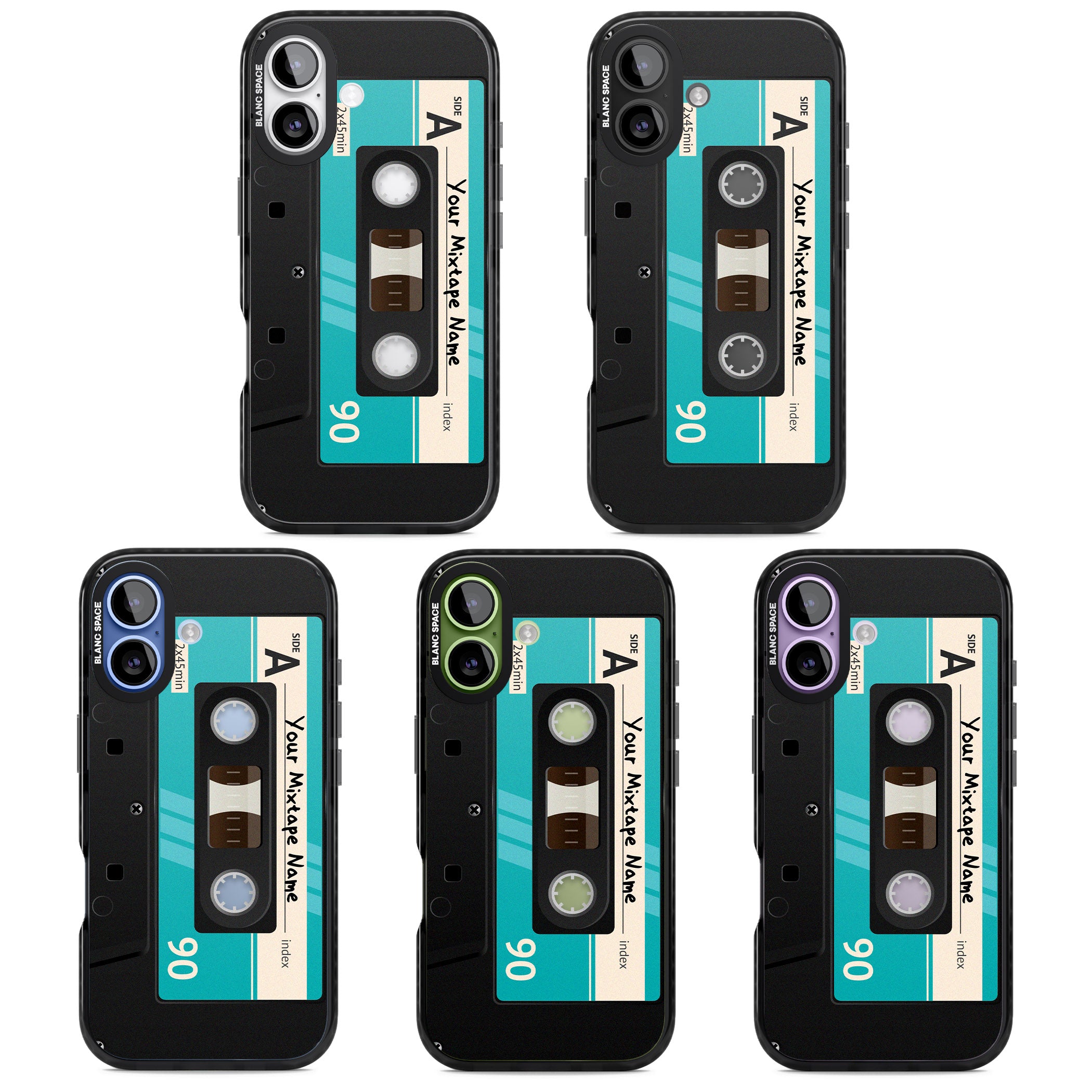 Personalised Retro Mixtape Dark iPhone 17 Impact Black Phone Case APT Impact Protection