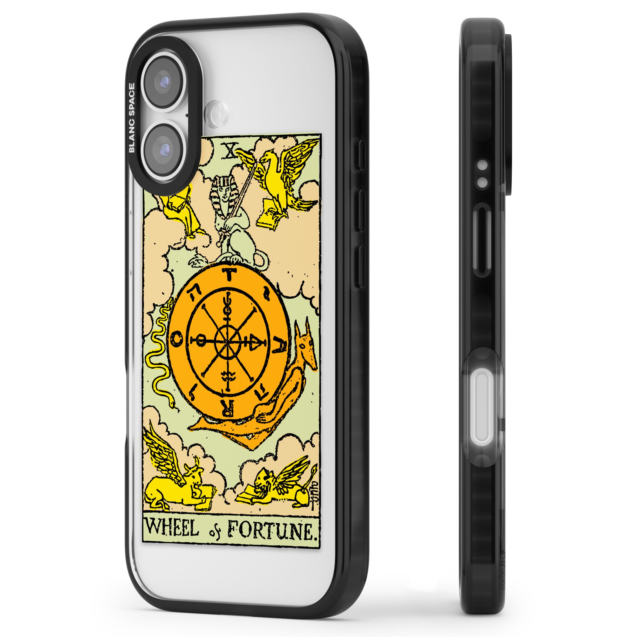 Personalised Wheel Of Fortune Tarot Card (Color) iPhone 17 Impact Black Phone Case Side Profile