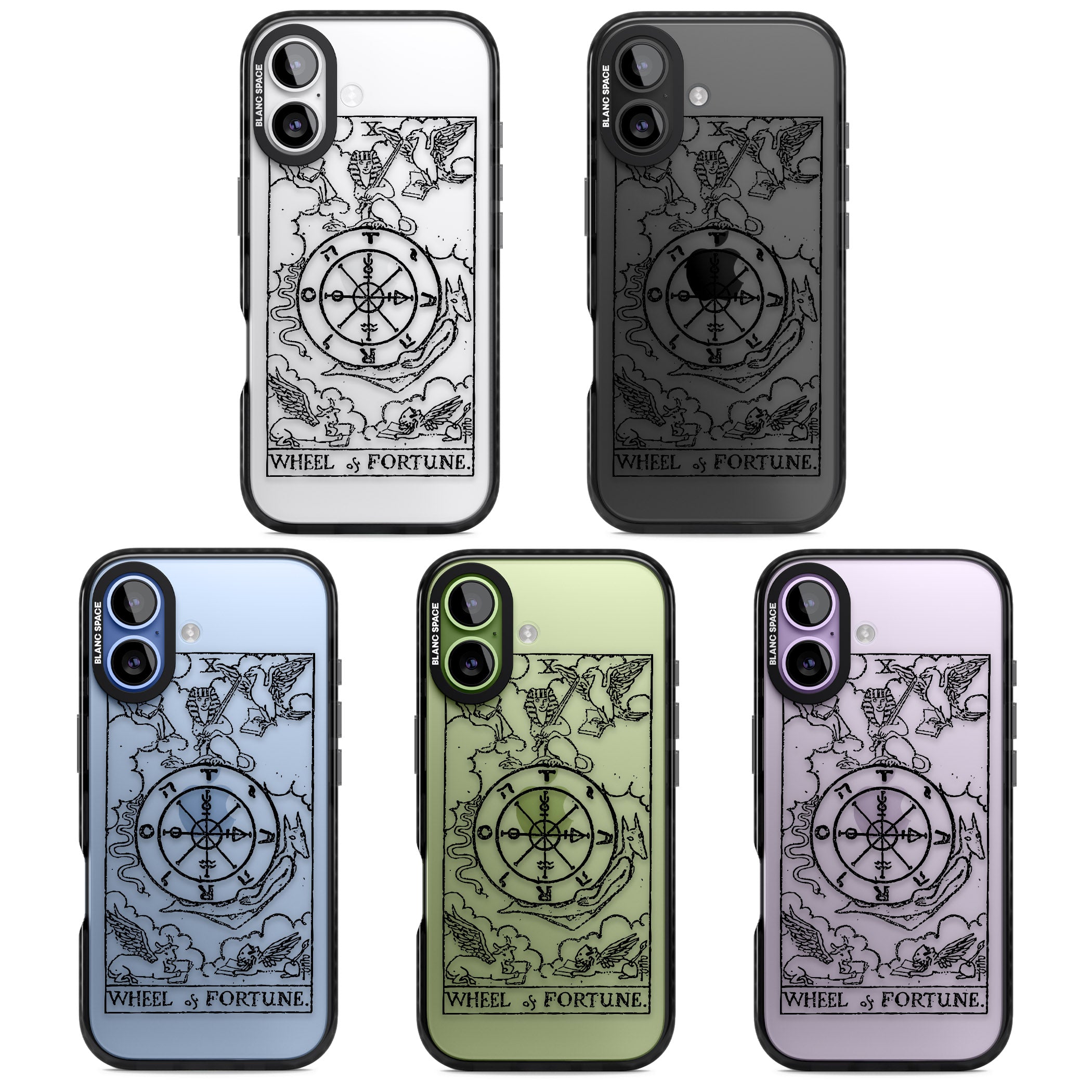 Personalised Wheel Of Fortune Tarot Transparent iPhone 17 Impact Black Phone Case APT Impact Protection
