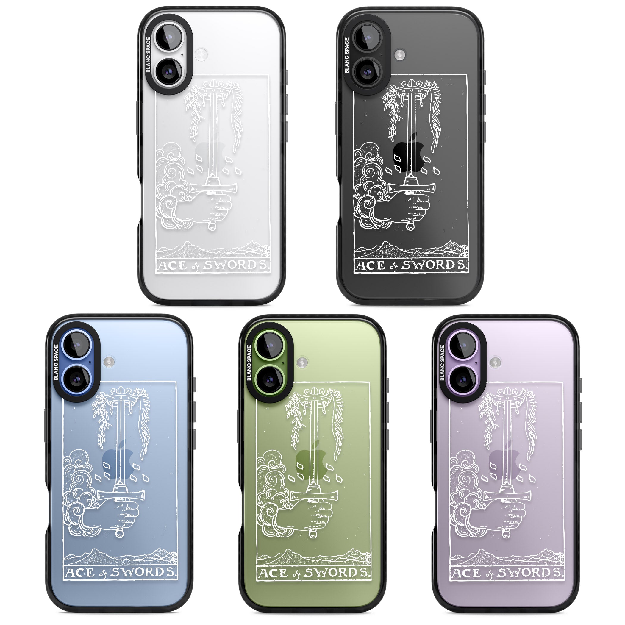 Personalised Ace Of Swords Tarot Card (White) iPhone 17 Impact Black Phone Case APT Impact Protection