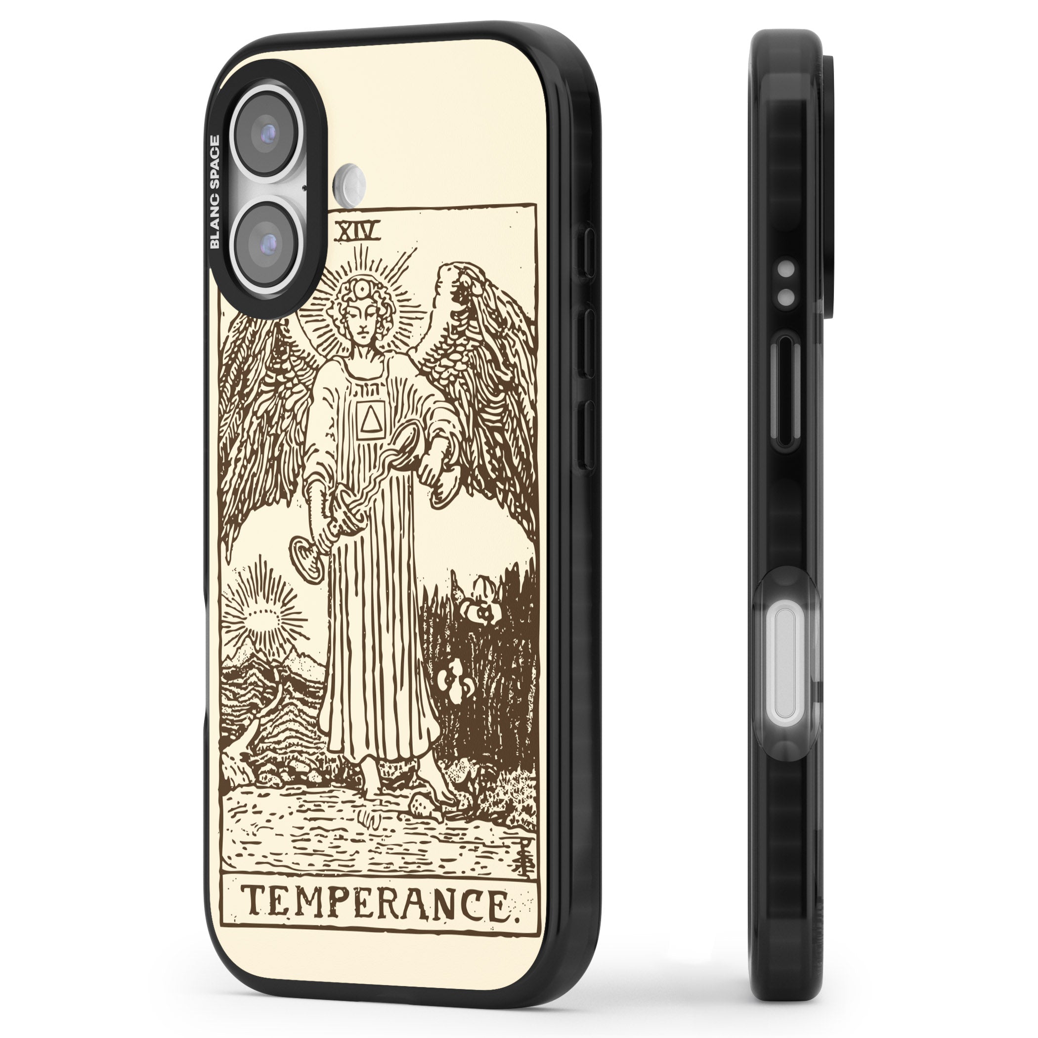 Personalised Temperance Tarot Card (Cream) iPhone 17 Impact Black Phone Case Side Profile