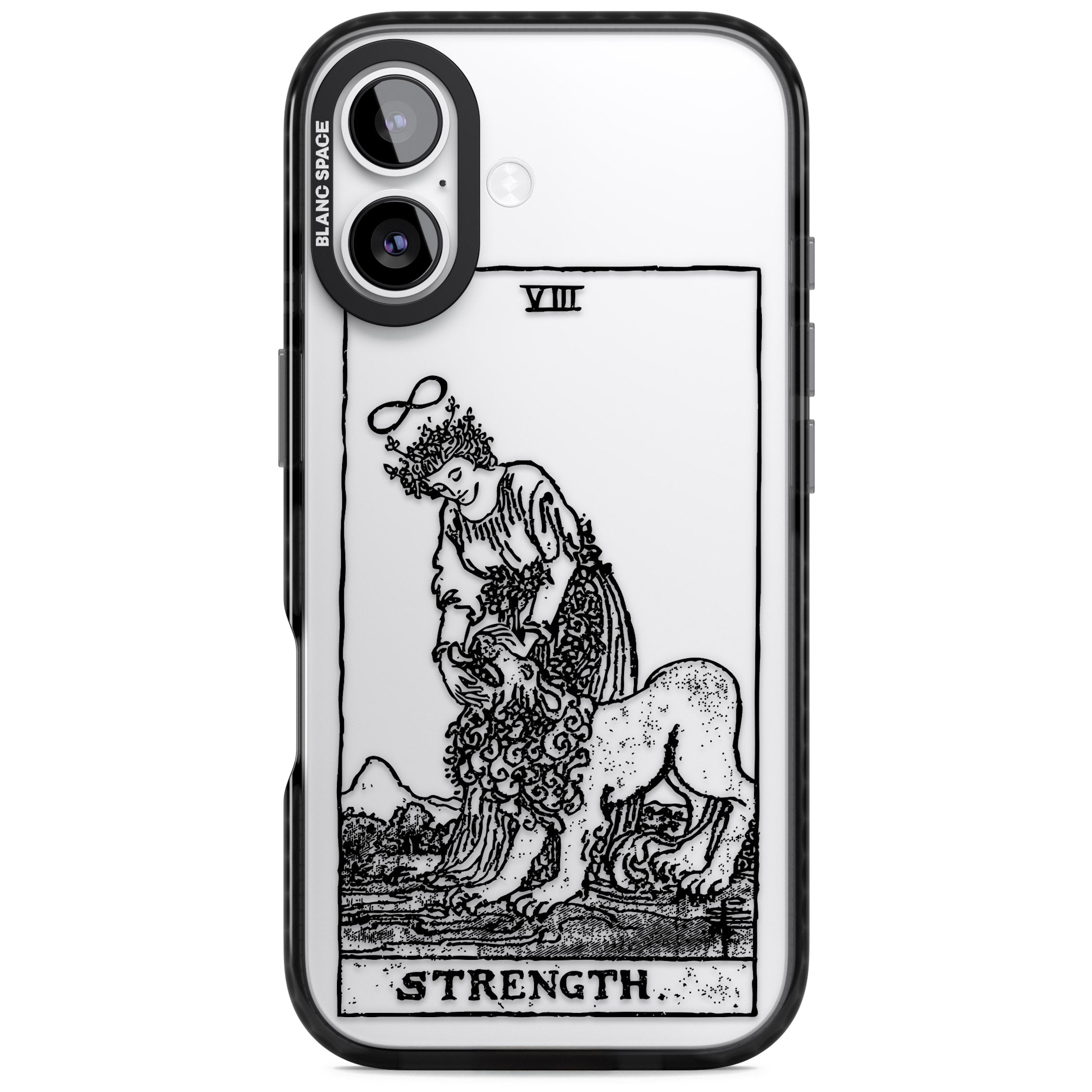 Personalised Strength Tarot Card (Clear) iPhone 17 Impact Black Phone Case