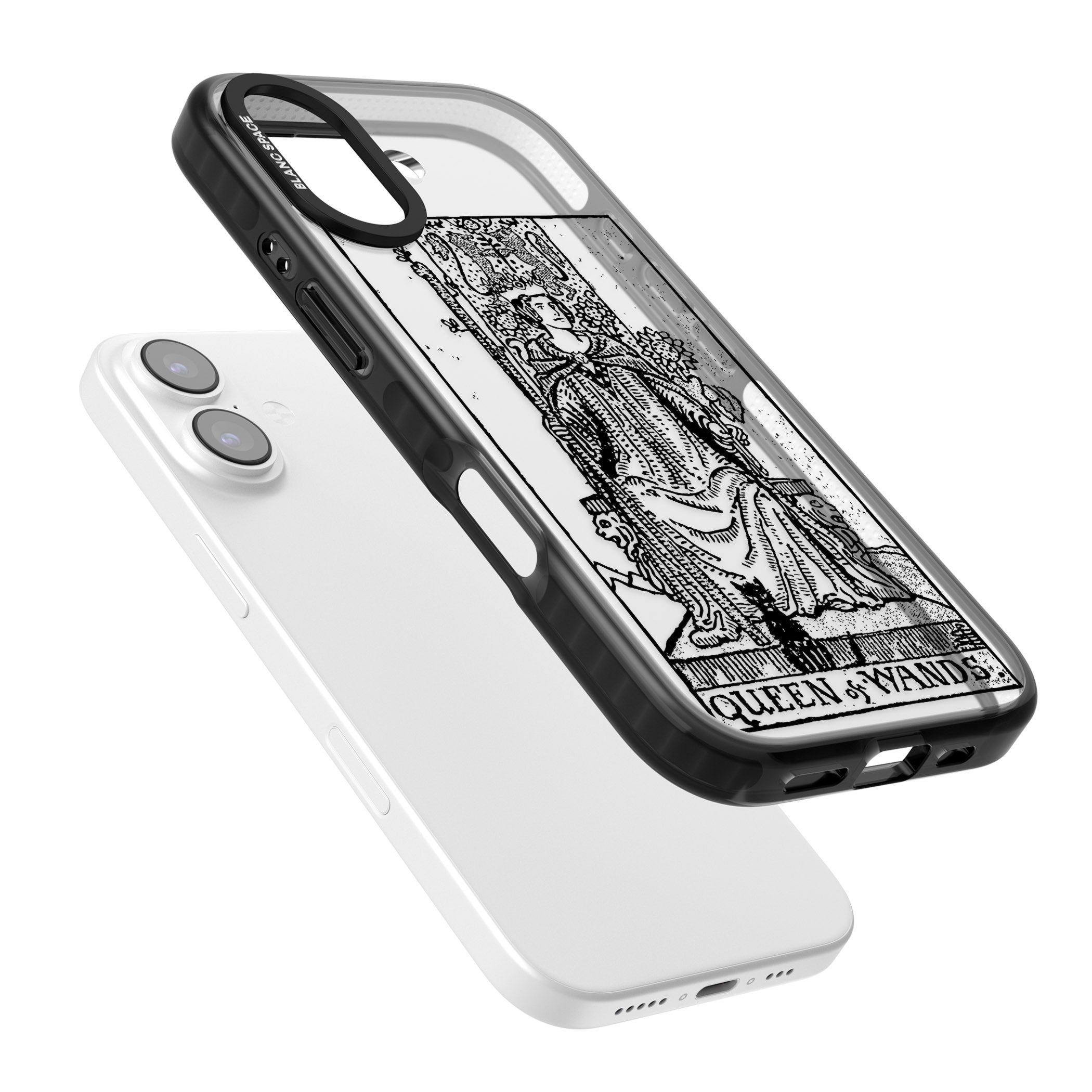 Personalised Queen Of Wands Tarot Card (Clear) iPhone 17 Impact Black Phone Case Colours