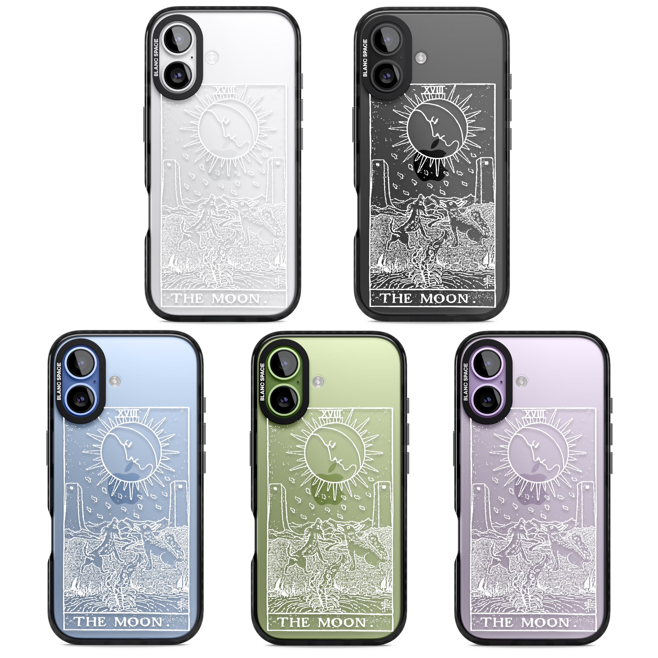 Personalised The Moon Tarot Card (White) iPhone 17 Impact Black Phone Case APT Impact Protection