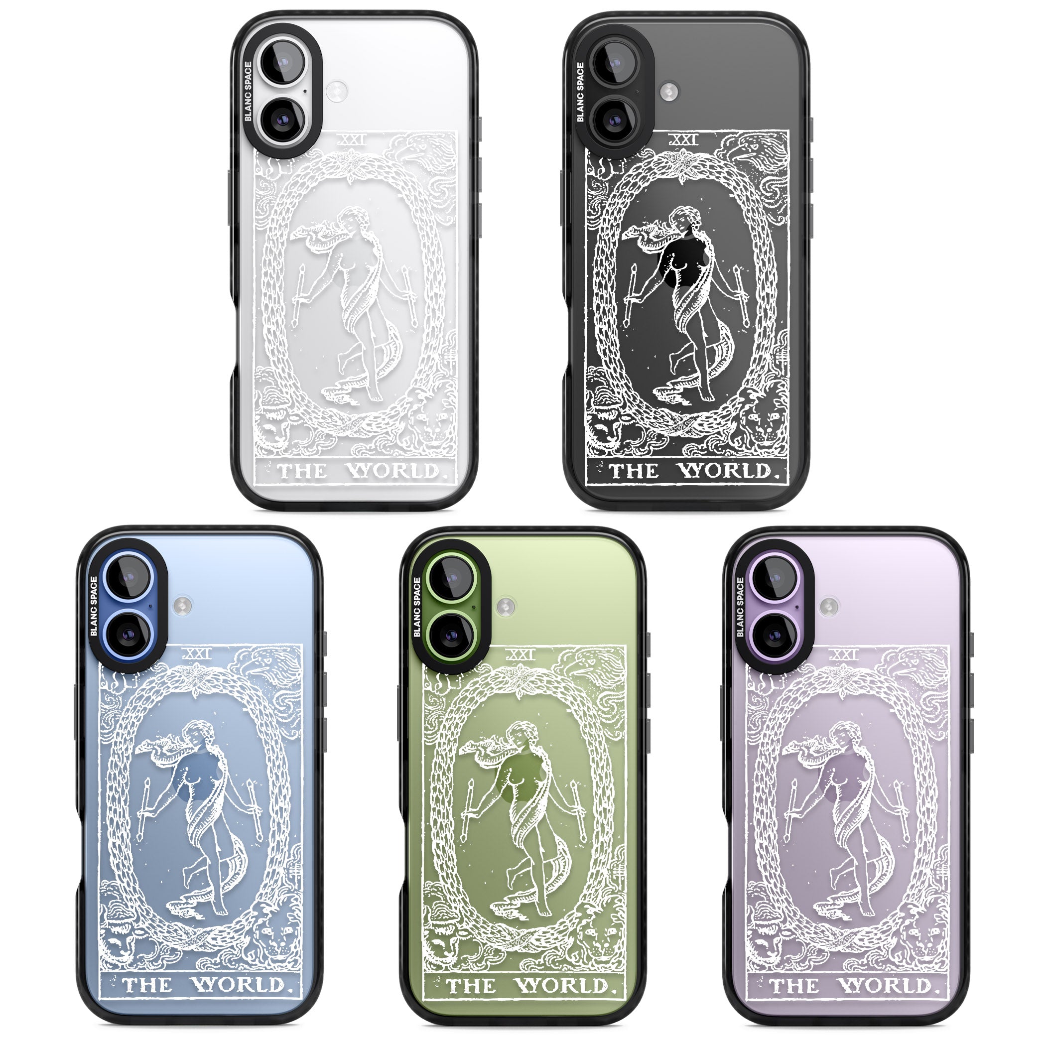 Personalised The World Tarot Card (White) iPhone 17 Impact Black Phone Case APT Impact Protection