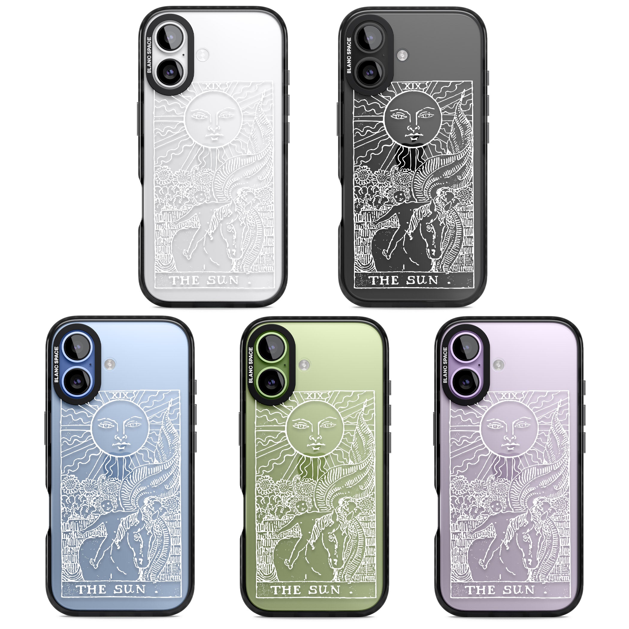 Personalised The Sun Tarot Card (White) iPhone 17 Impact Black Phone Case APT Impact Protection