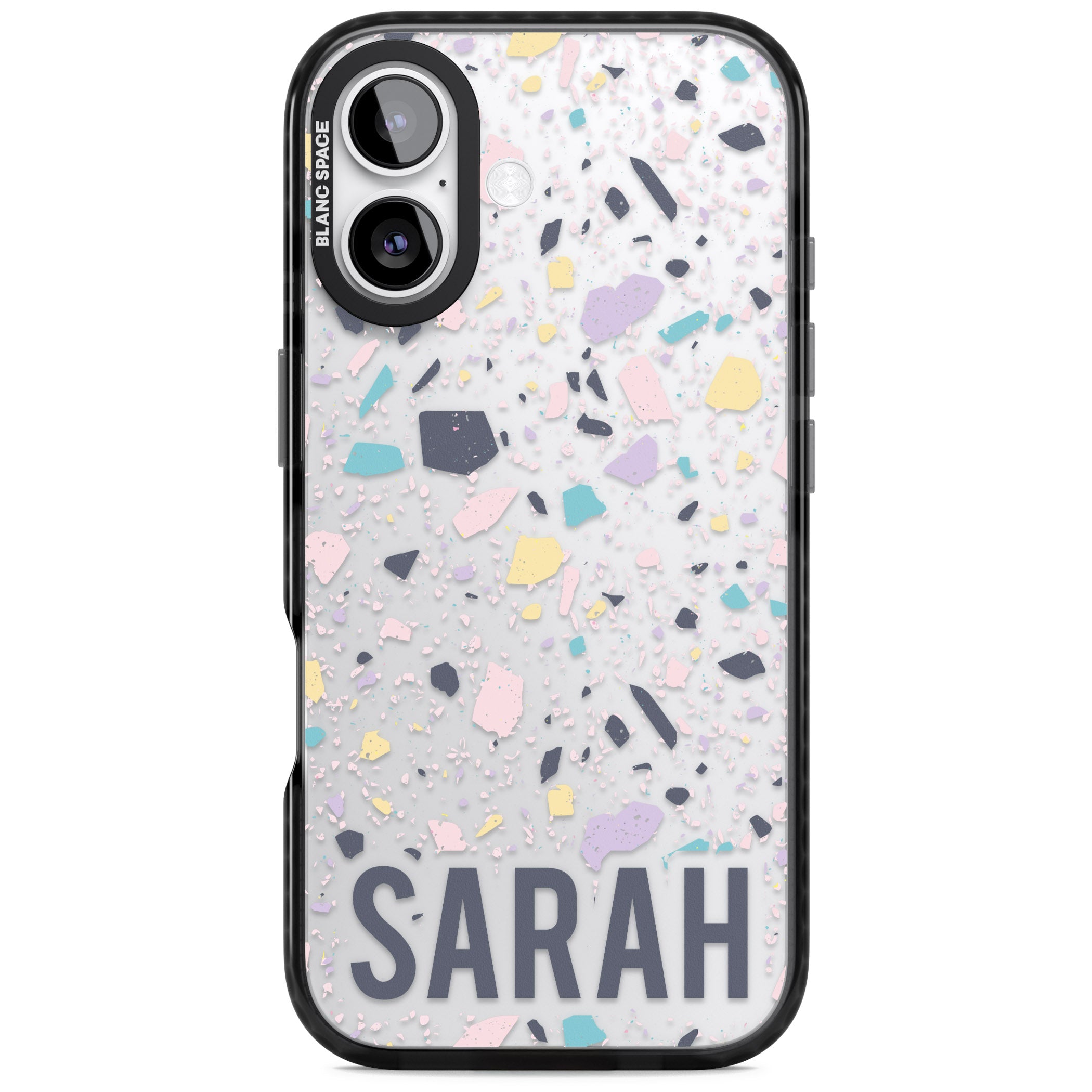 Personalised Pastel Terrazzo iPhone 17 Impact Black Phone Case