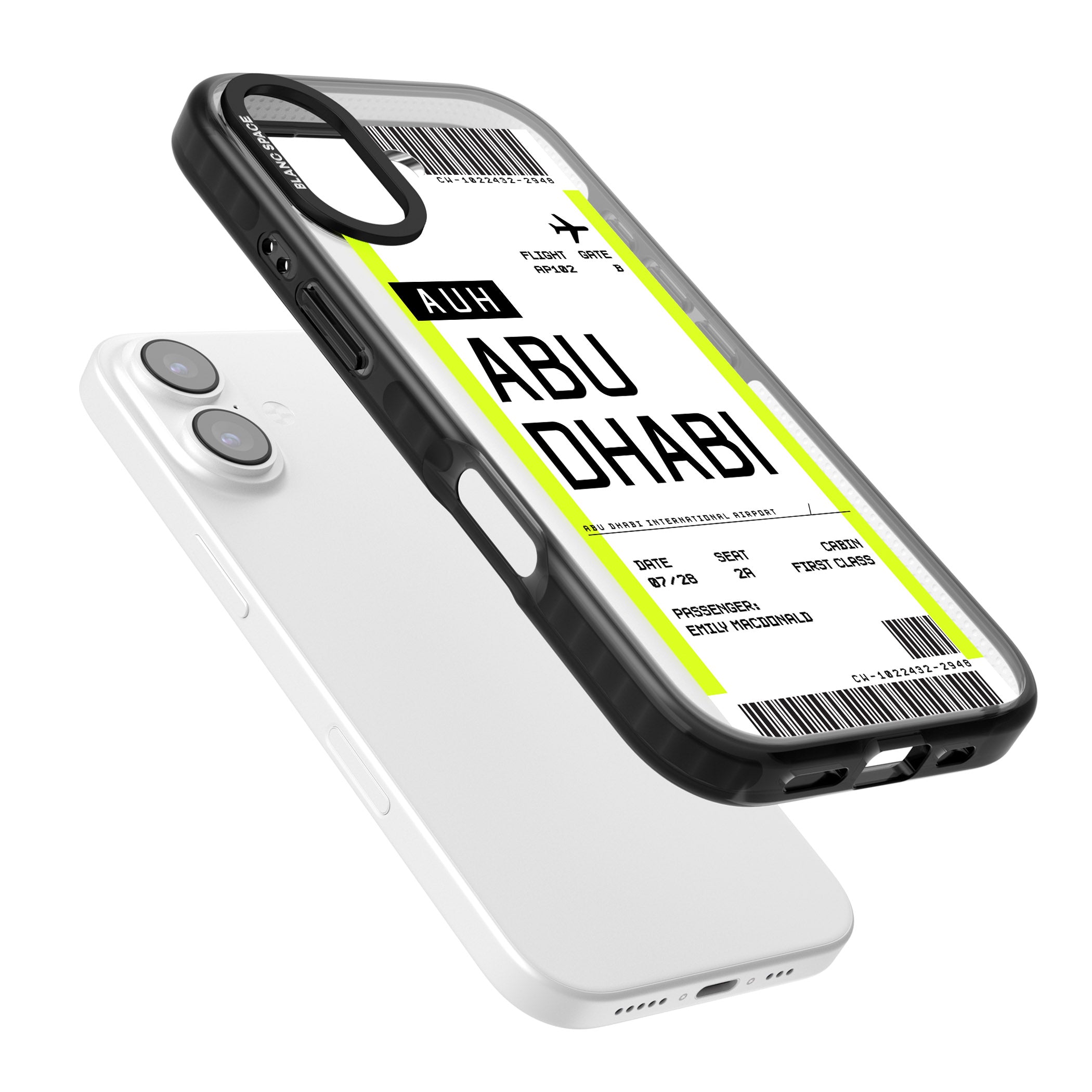 Personalised Abu Dhabi Boarding Pass iPhone 17 Impact Black Phone Case Colours