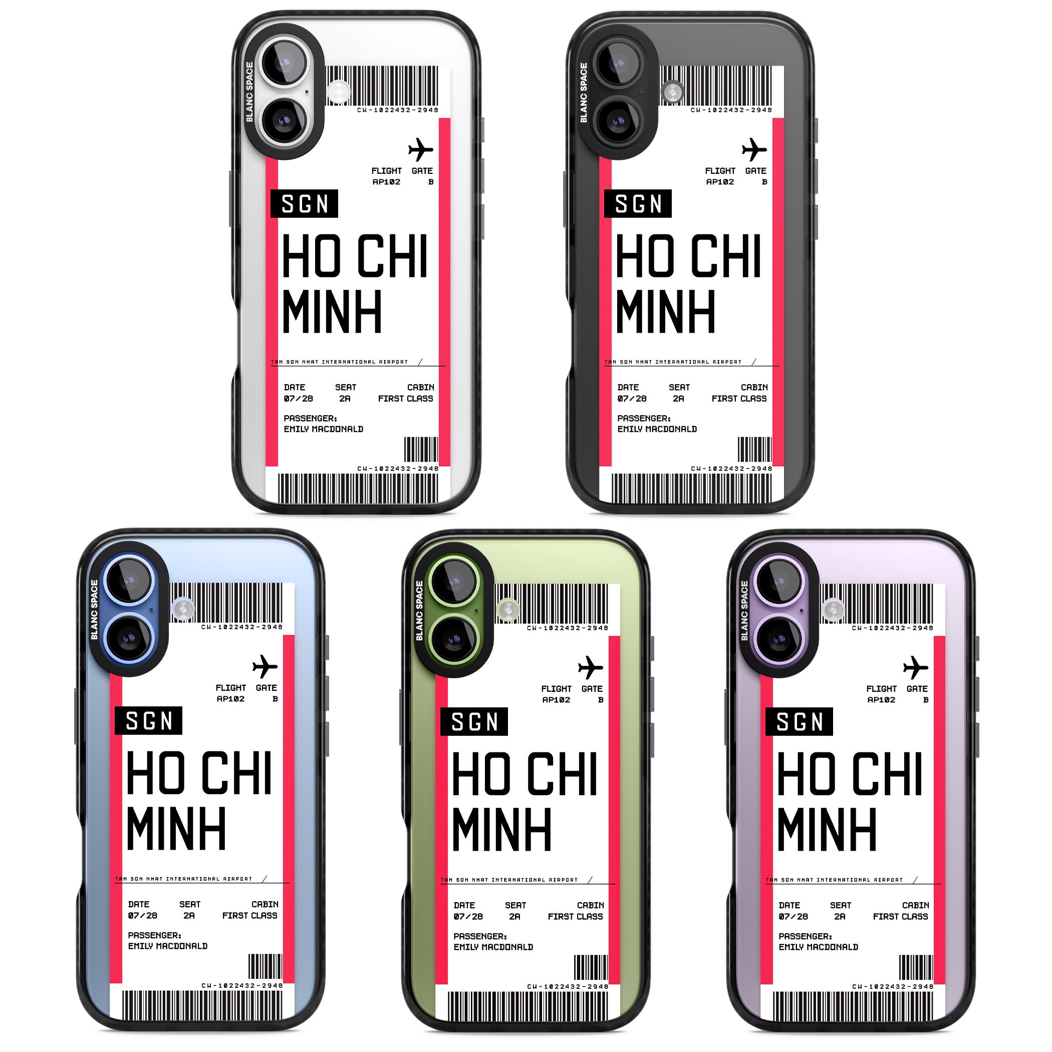 Personalised Ho Chi Minh Boarding Pass iPhone 17 Impact Black Phone Case APT Impact Protection