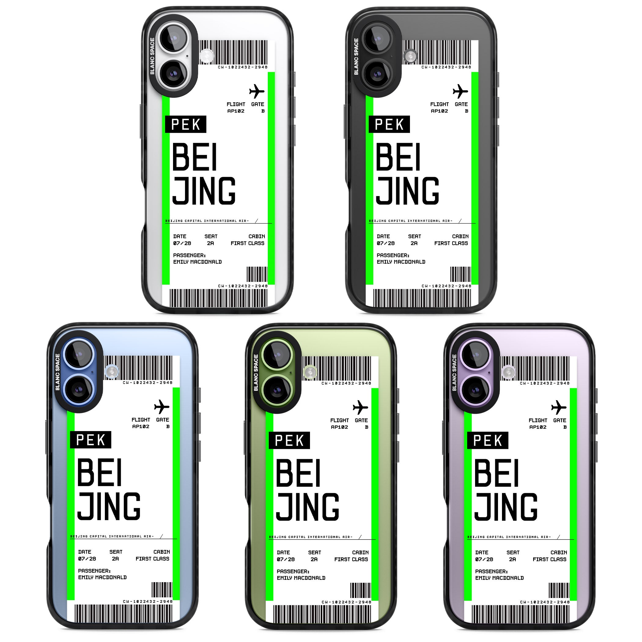 Personalised Beijing Boarding Pass iPhone 17 Impact Black Phone Case APT Impact Protection