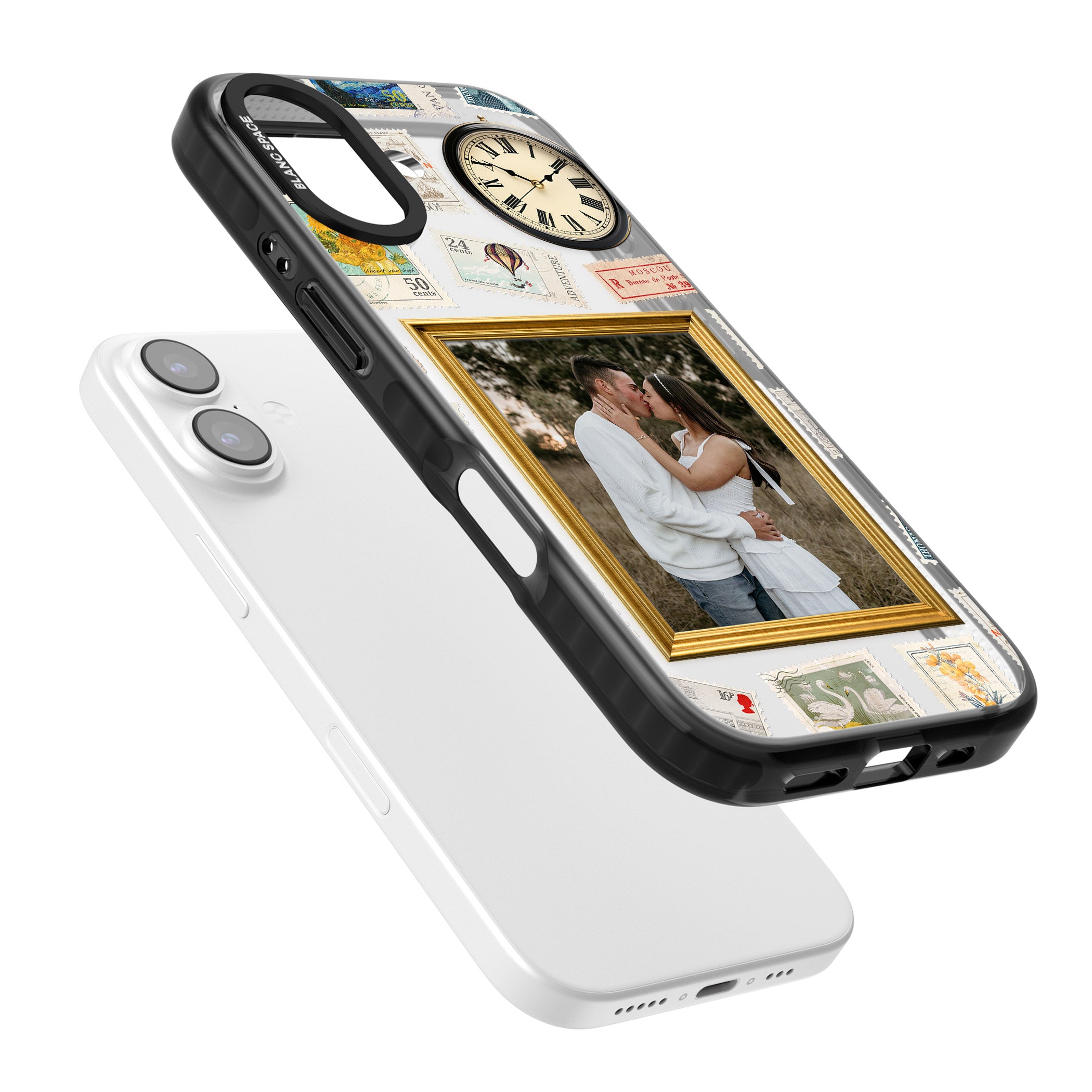 Personalised Vintage Photo Frame Collage iPhone 17 Impact Black Phone Case Colours