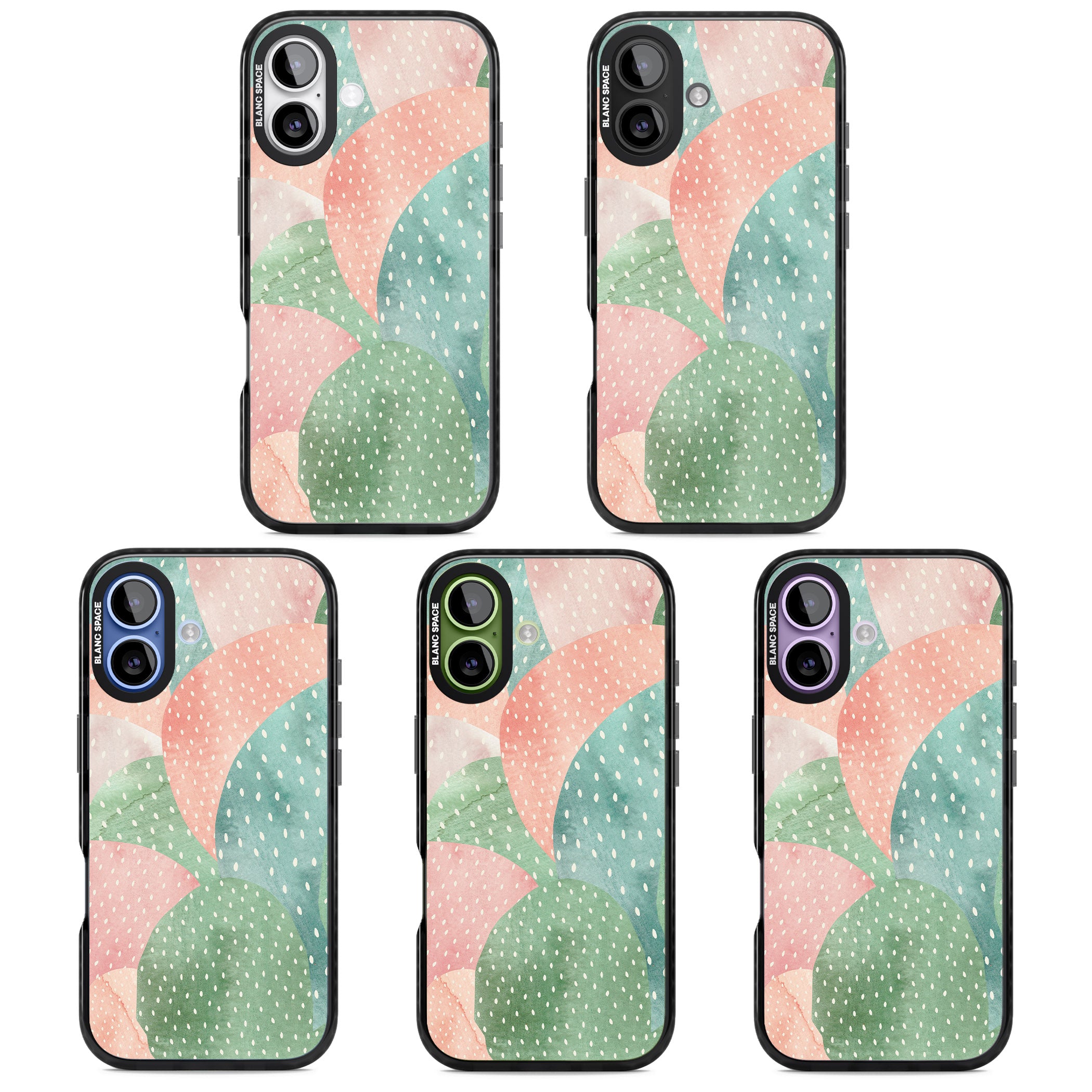 Pastel Cacti Pattern iPhone 17 Impact Black Phone Case APT Impact Protection