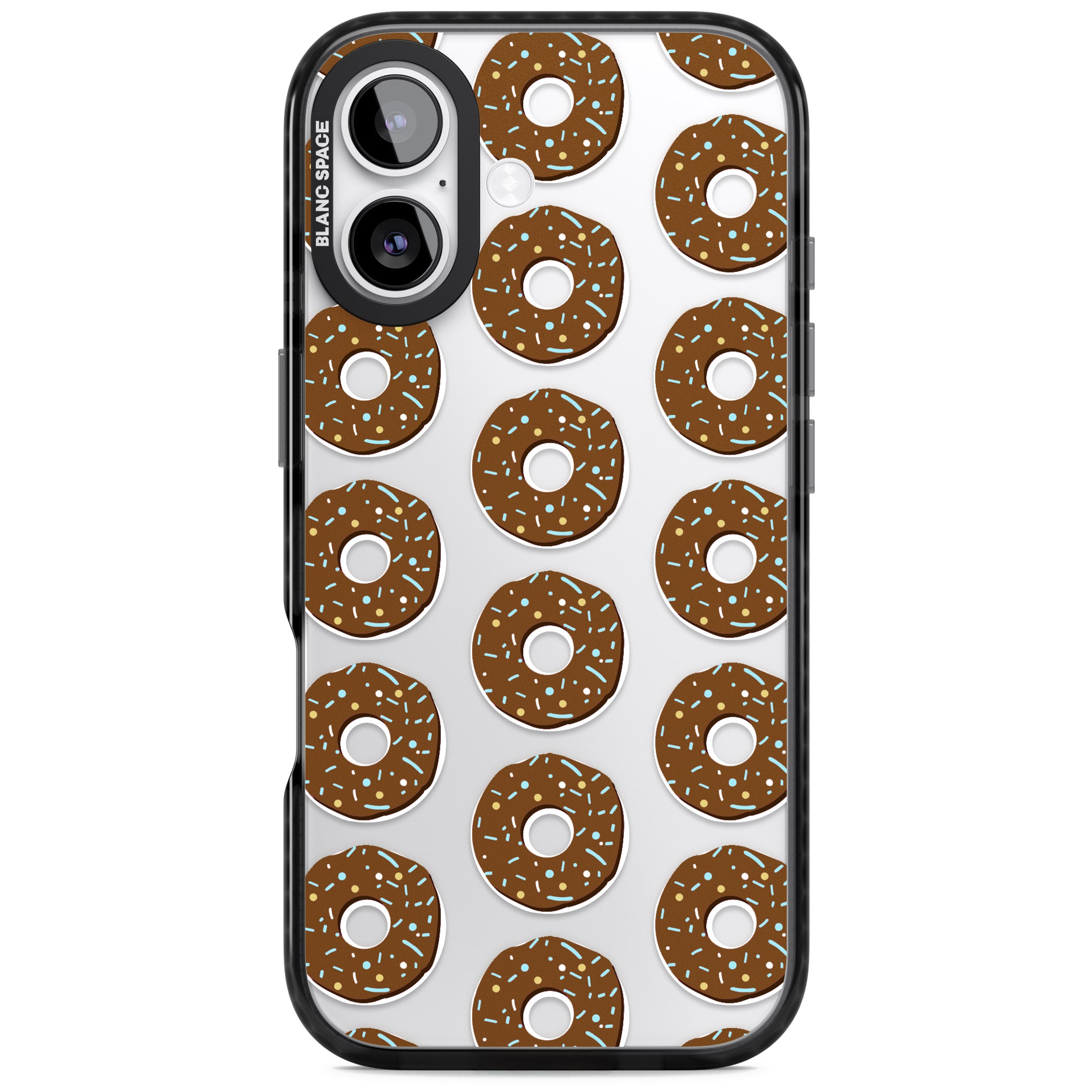 Chocolate Donut Pattern iPhone 17 Impact Black Phone Case