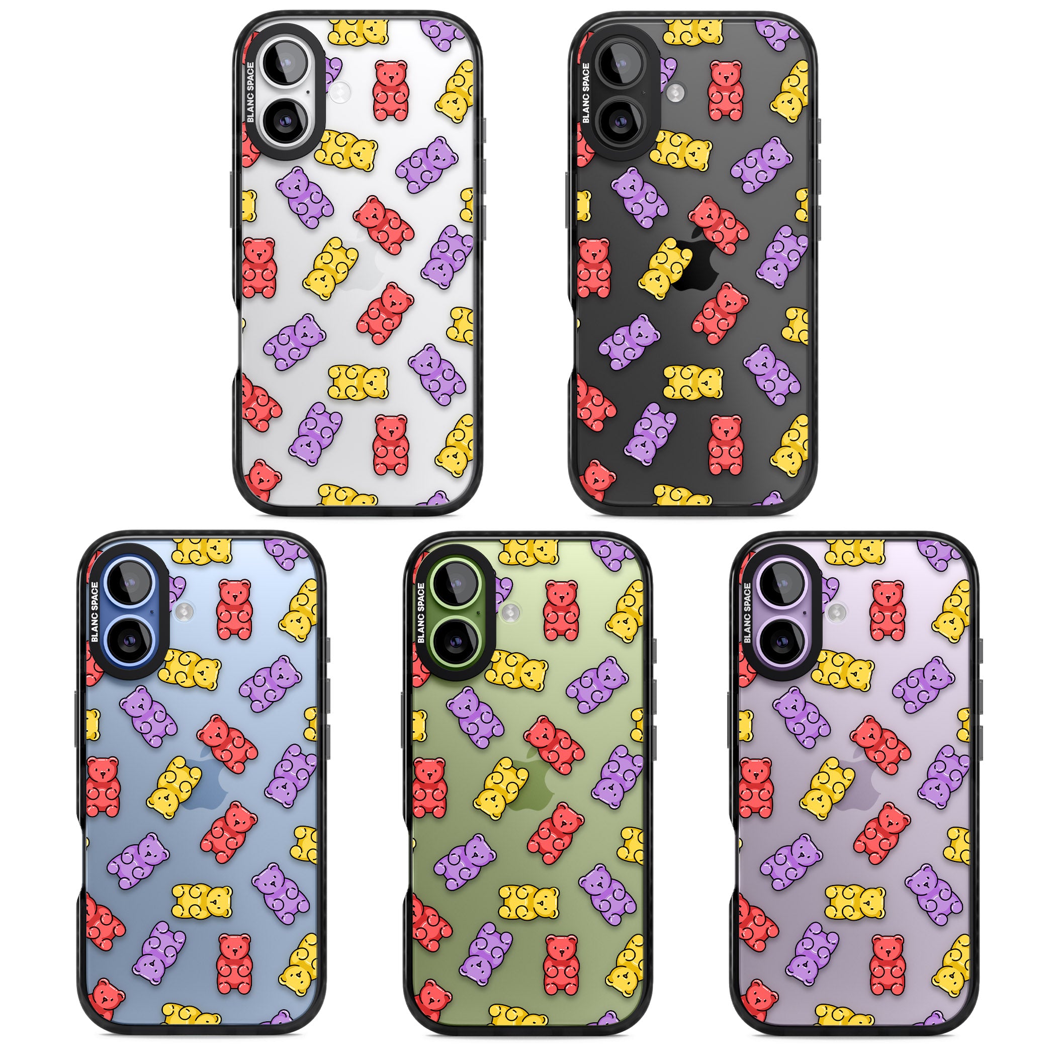 Gummy Bear Pattern iPhone 17 Impact Black Phone Case APT Impact Protection