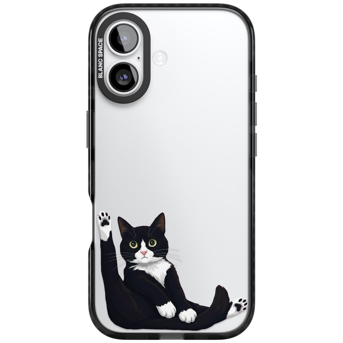 Mid-Groom Cat iPhone 16 / iPhone 16 Plus / iPhone 17 Impact Black Phone Case front