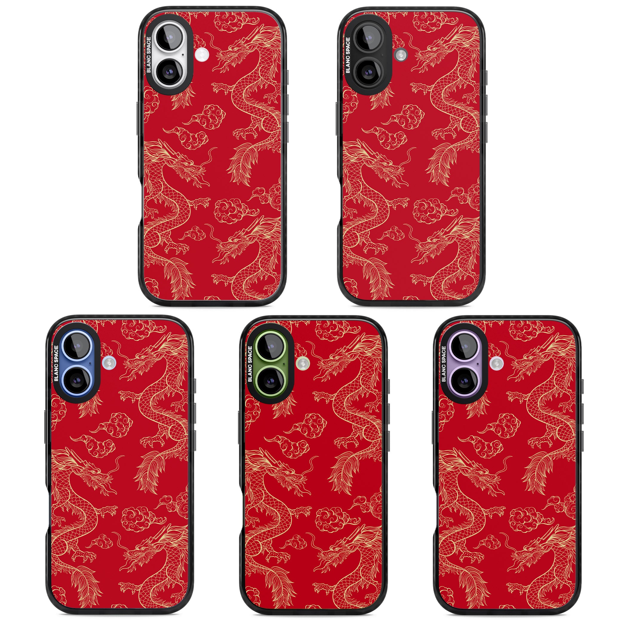 Red And Gold Dragon Pattern iPhone 17 Impact Black Phone Case APT Impact Protection